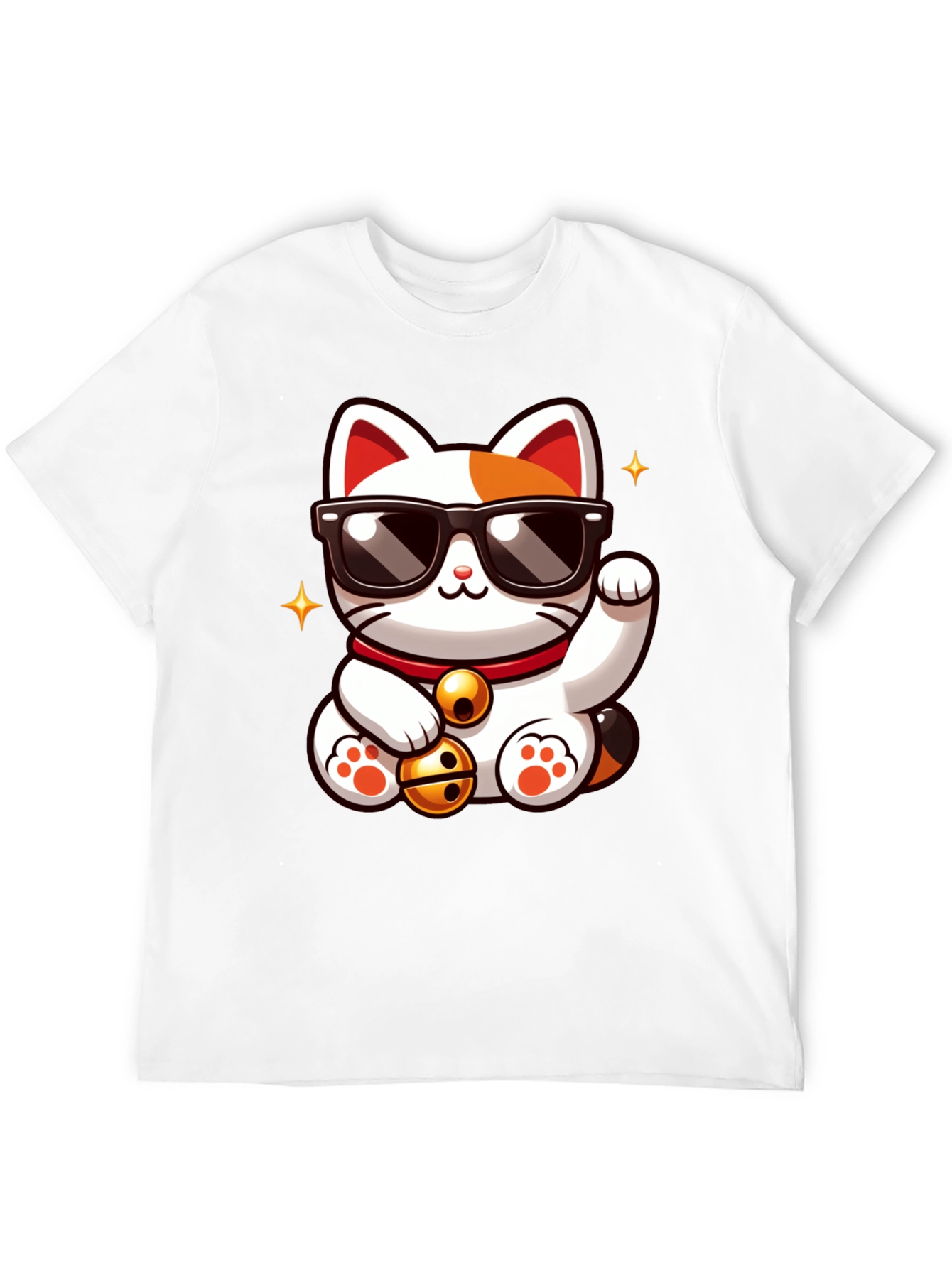 Lucky Cat T-Shirt - Cool Cartoon Design