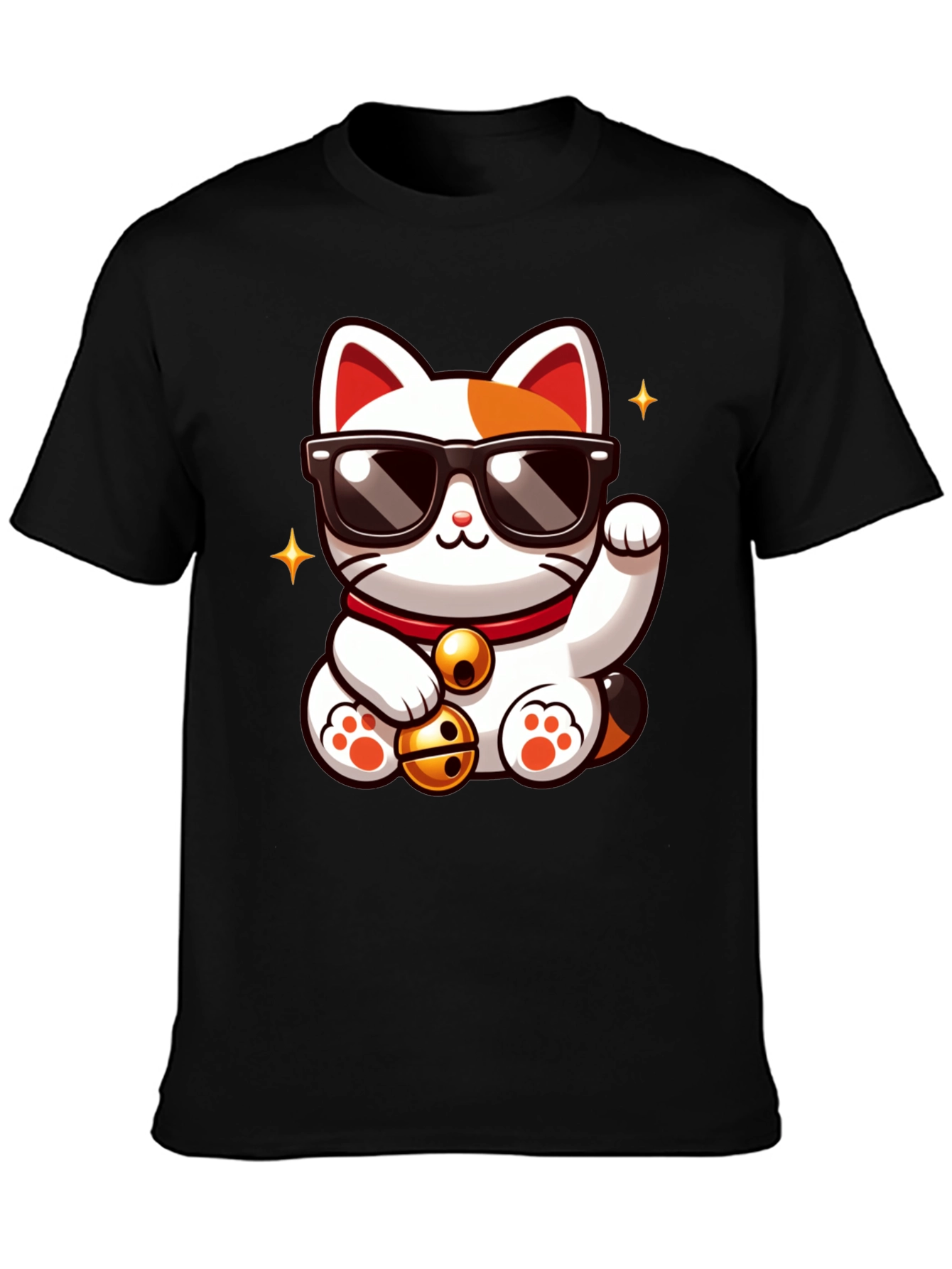 Lucky Cat T-Shirt - Cool Cartoon Design