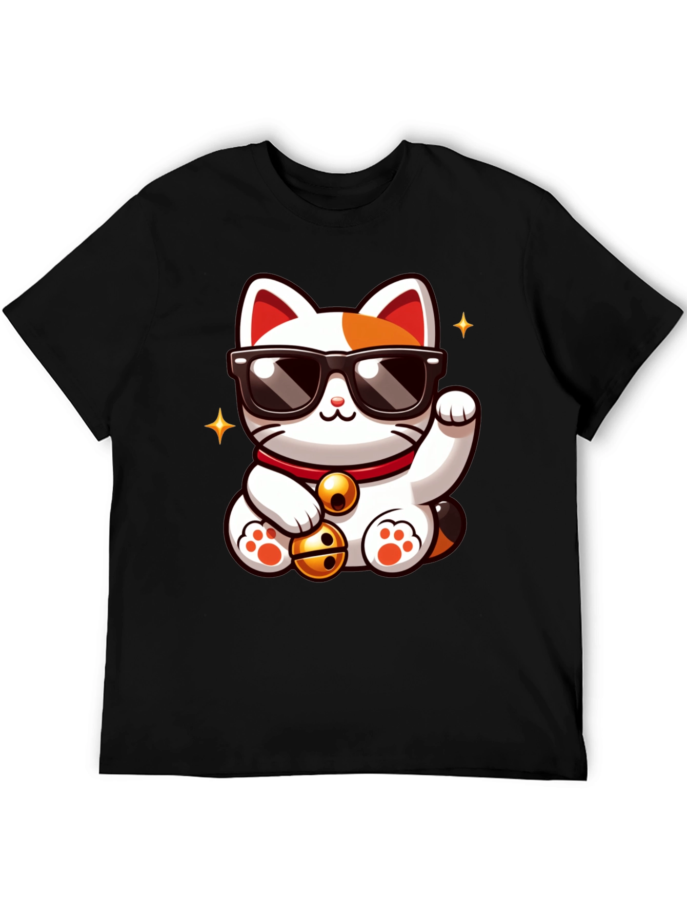 Lucky Cat T-Shirt - Cool Cartoon Design