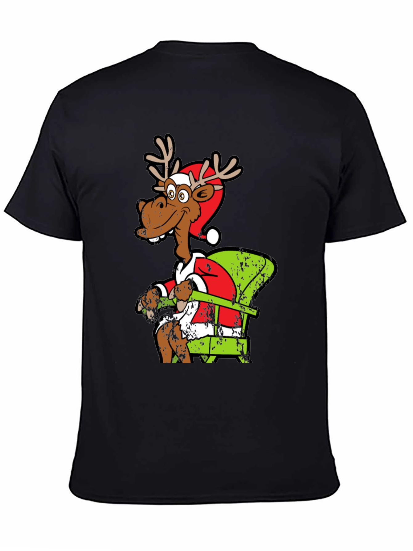 Funny Reindeer Santa Chair T-Shirt