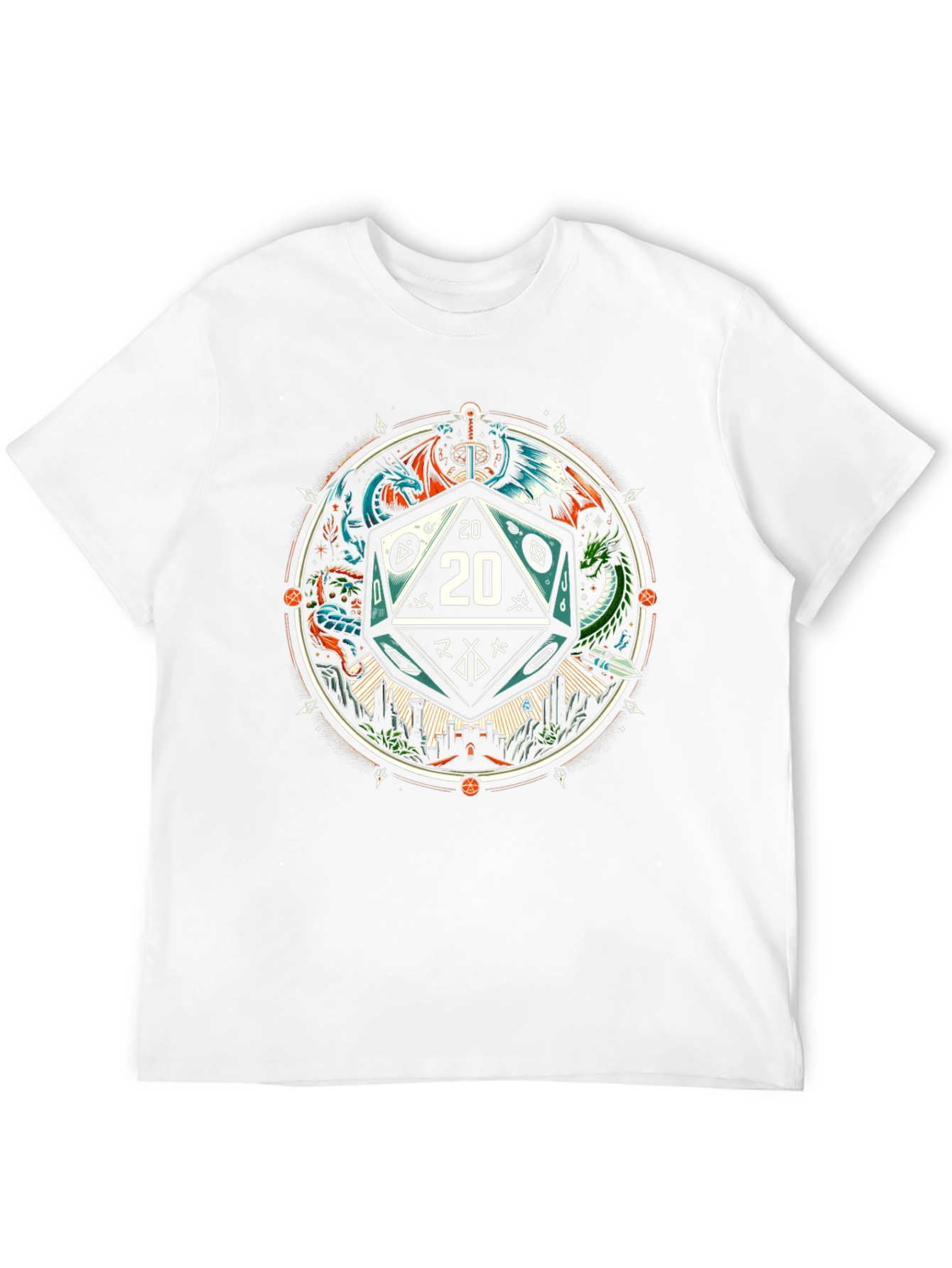 D&D D20 Dice Dragons Graphic Tee