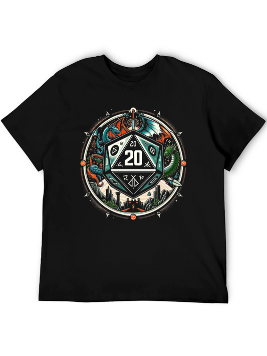 D&D D20 Dice Dragons Graphic Tee