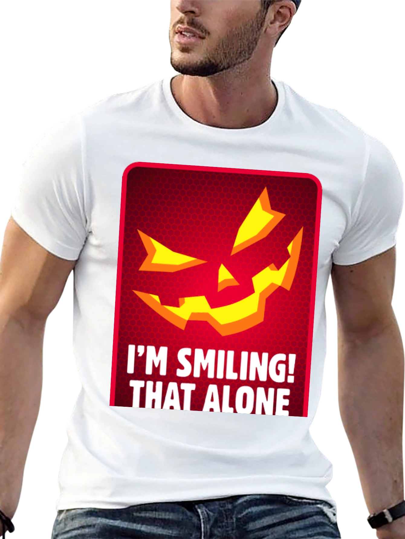 Smiling Jack-o-Lantern Graphic T-Shirt