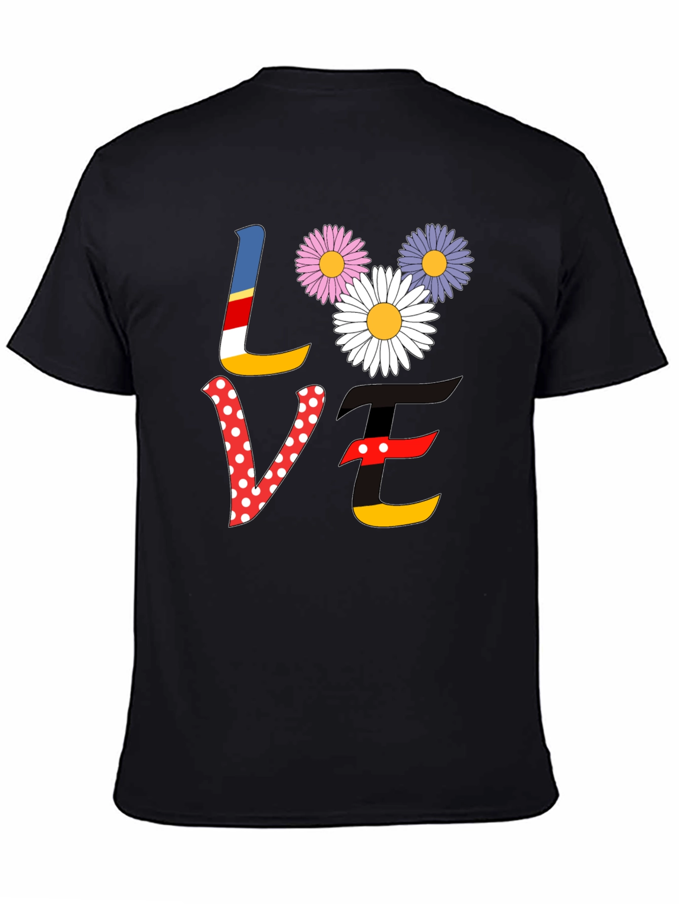Love Floral Graphic Tee - Black