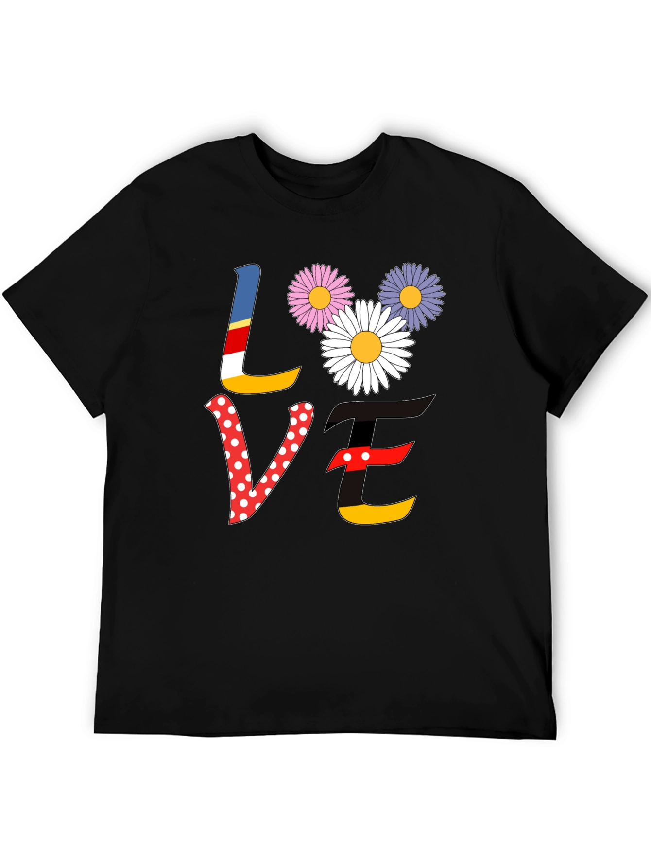Love Floral Graphic Tee - Black