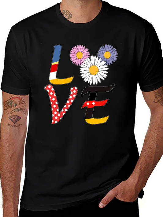 Love Floral Graphic Tee - Black