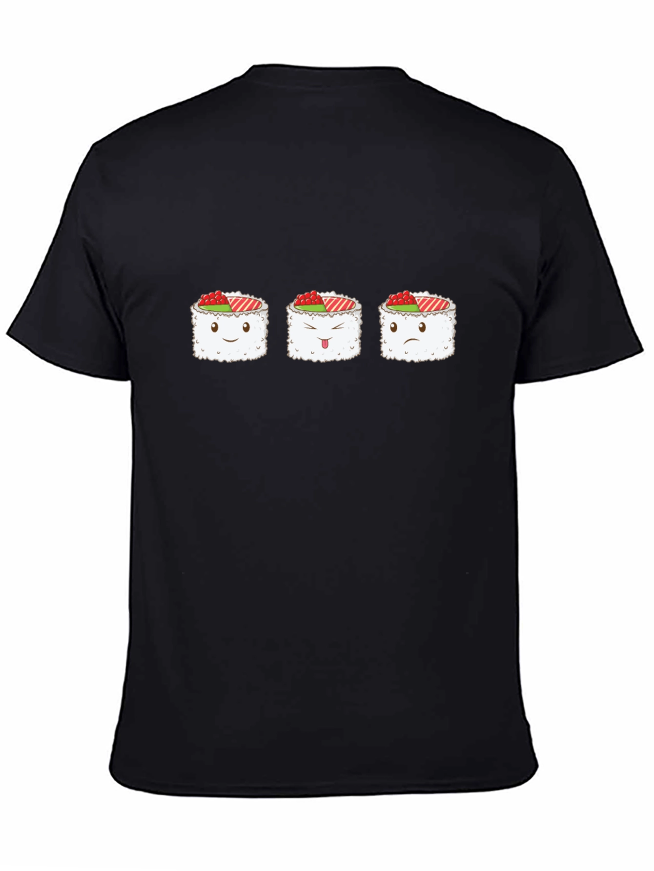 Sushi Moods Graphic Tee - Black Cotton Comfort