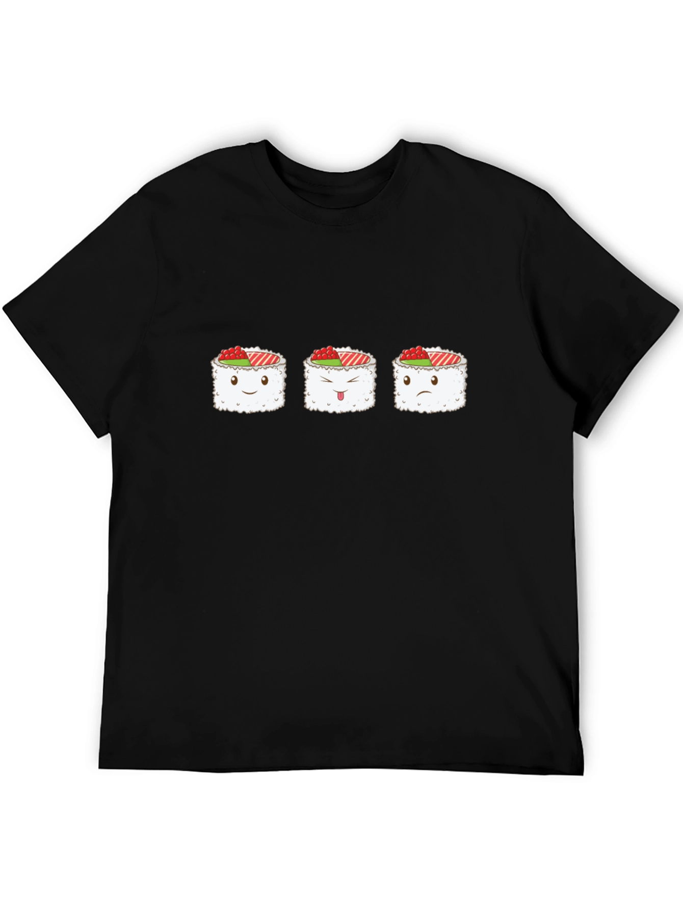 Sushi Moods Graphic Tee - Black Cotton Comfort