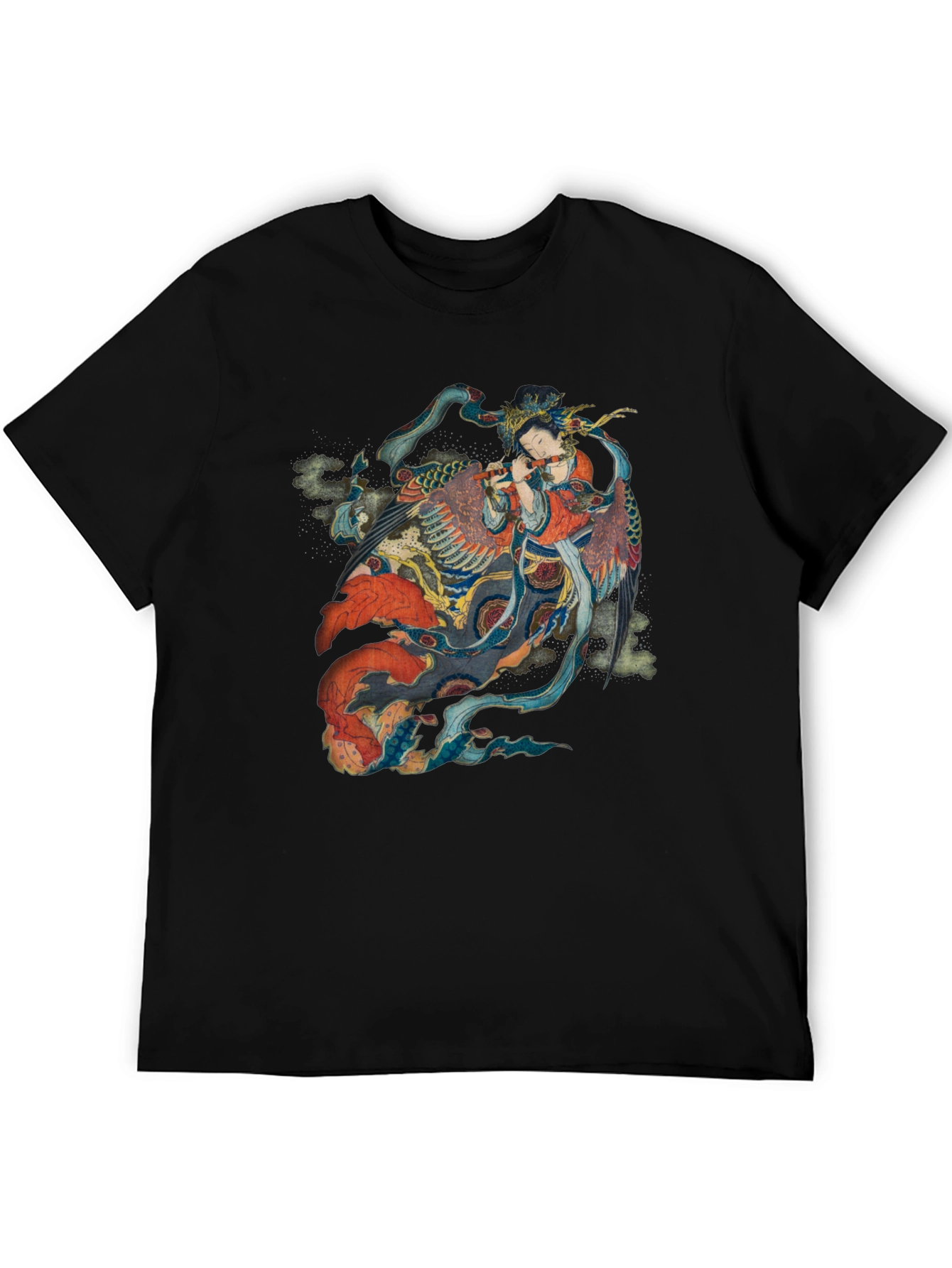 Oriental Phoenix T-Shirt - Black Cotton Tee