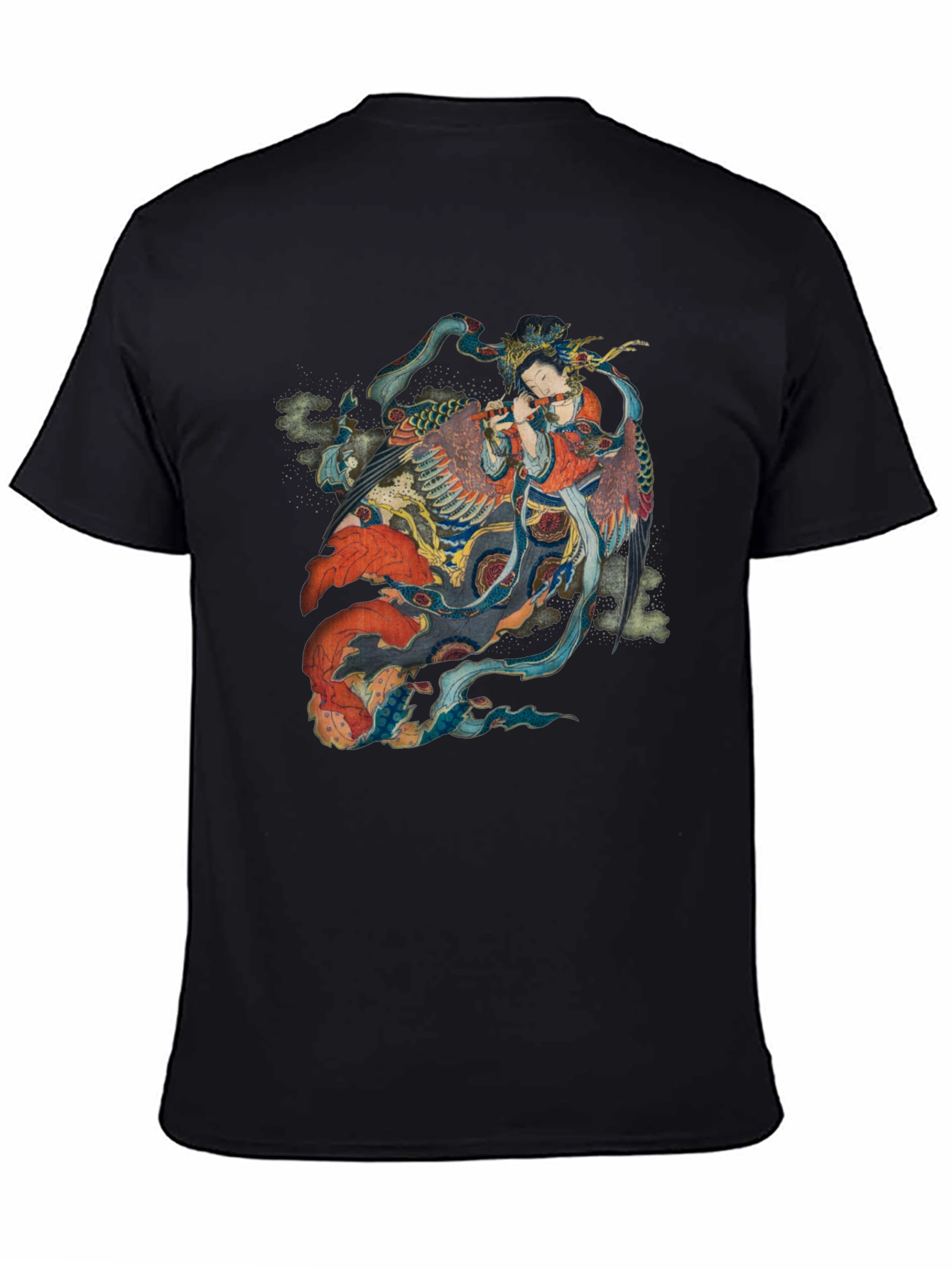 Oriental Phoenix T-Shirt - Black Cotton Tee