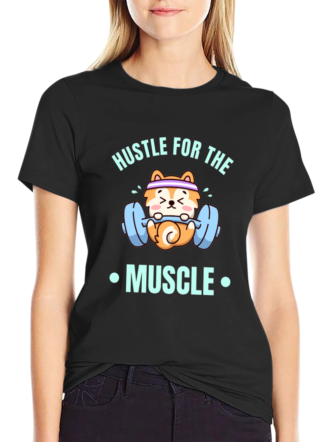 Hustle For The Muscle Black Graphic Tee