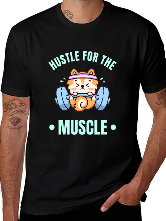 Hustle For The Muscle Black Graphic Tee