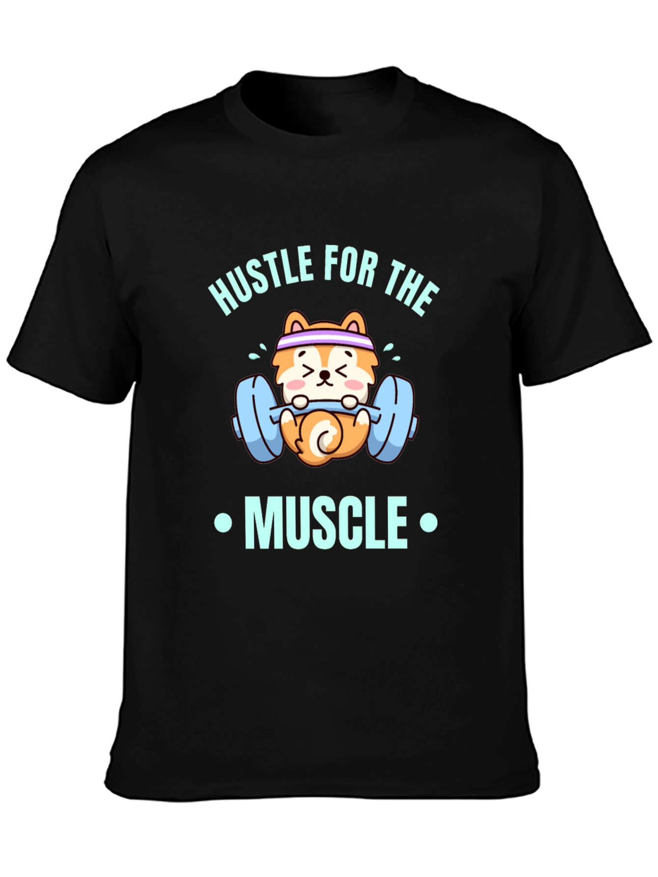 Hustle For The Muscle Black Graphic Tee