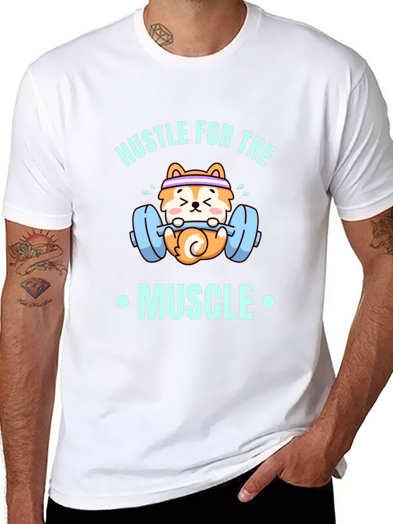 Hustle For The Muscle Black Graphic Tee