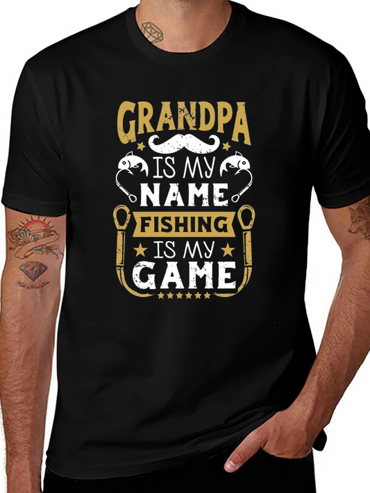 Grandpa Fishing T-Shirt - Is My Name Funny Gift Tee
