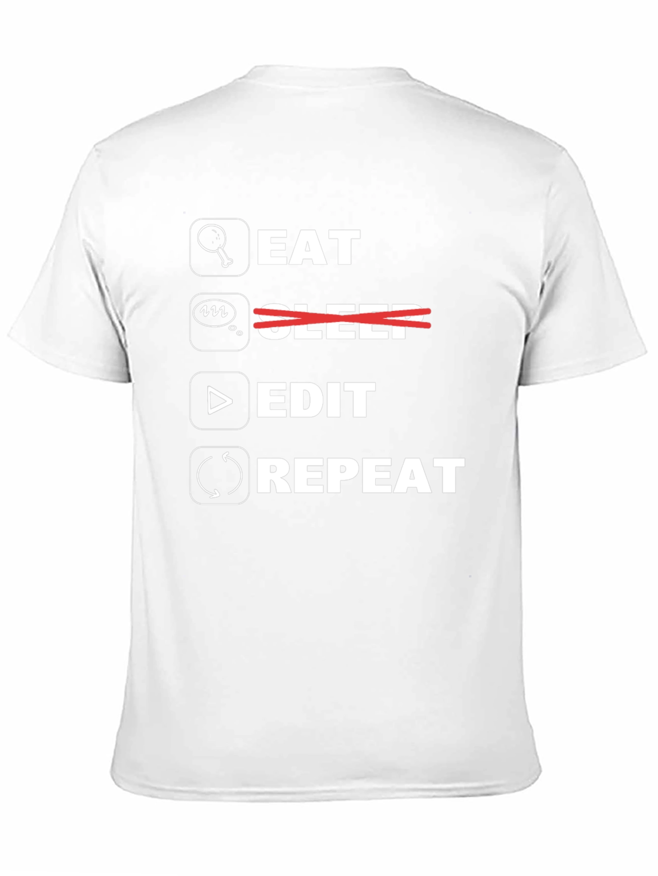 Eat Edit Repeat Black Graphic Tee