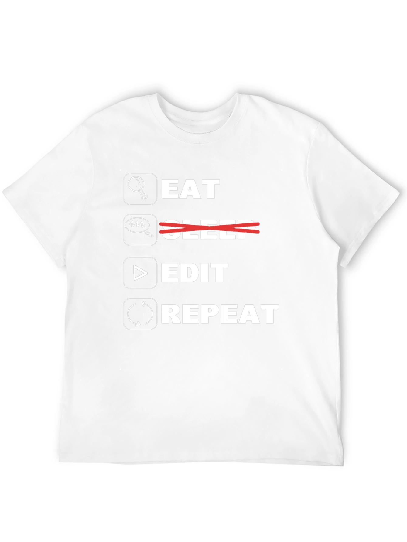 Eat Edit Repeat Black Graphic Tee