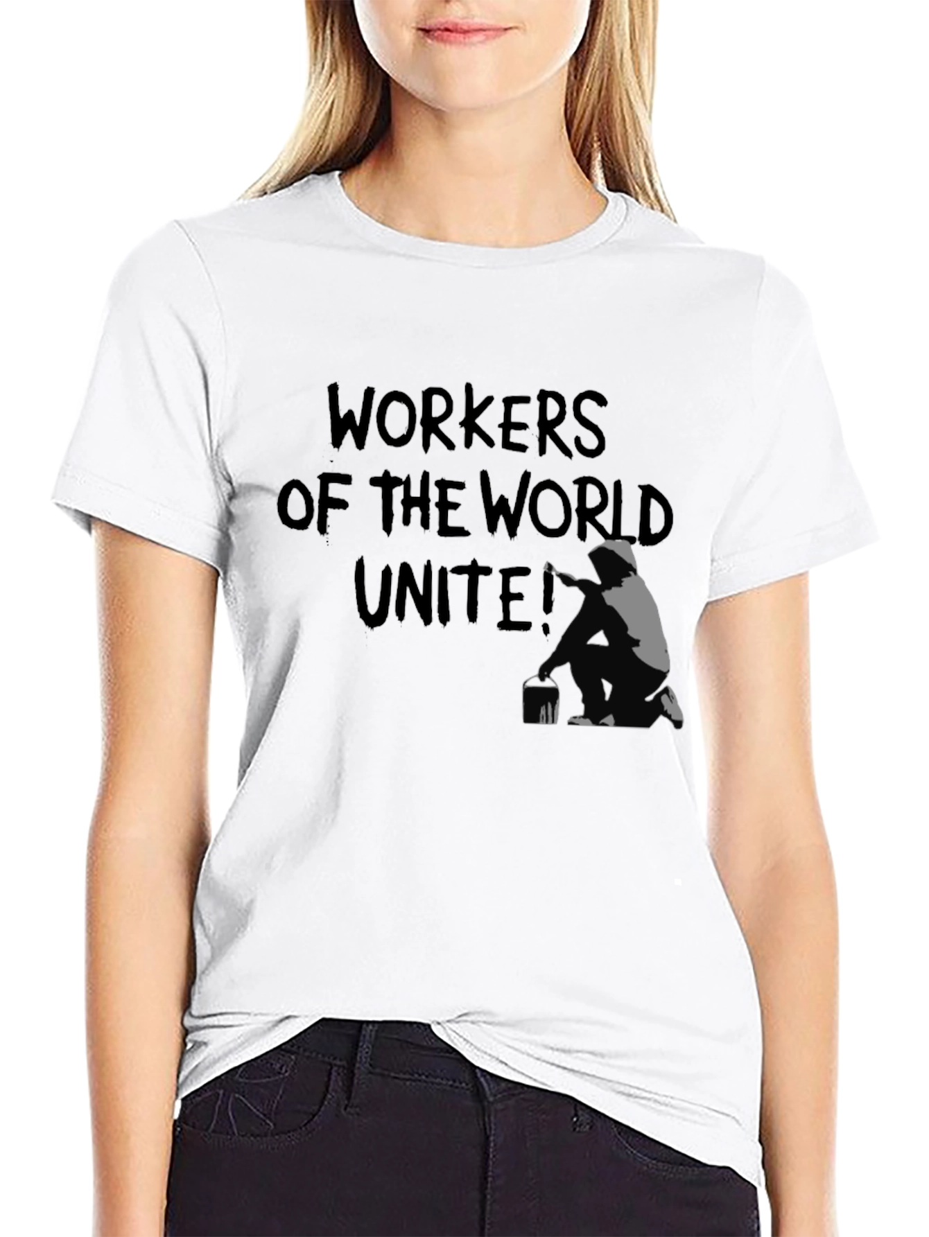 Workers Unite Graphic Tee - Street Art Style