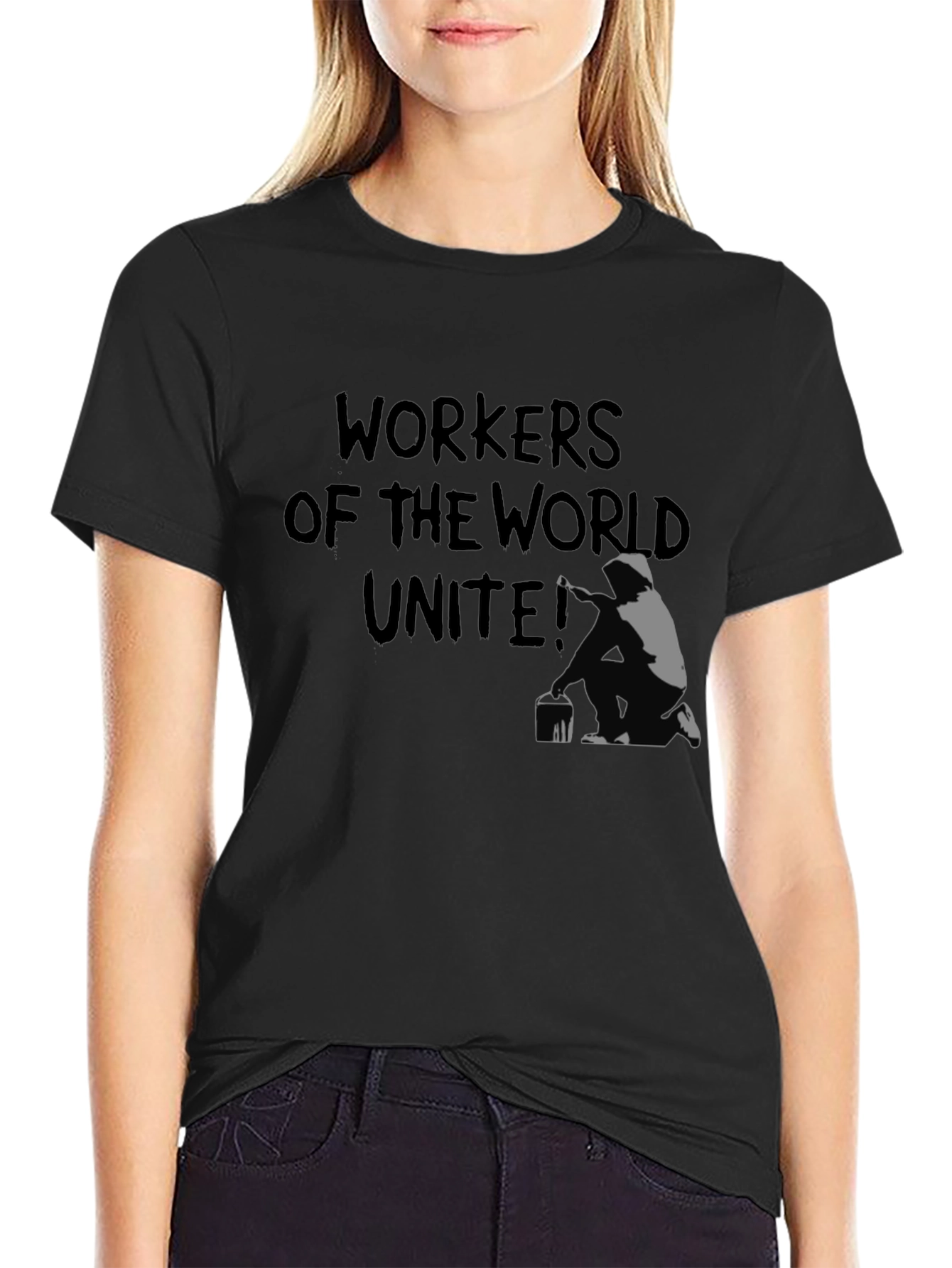 Workers Unite Graphic Tee - Street Art Style
