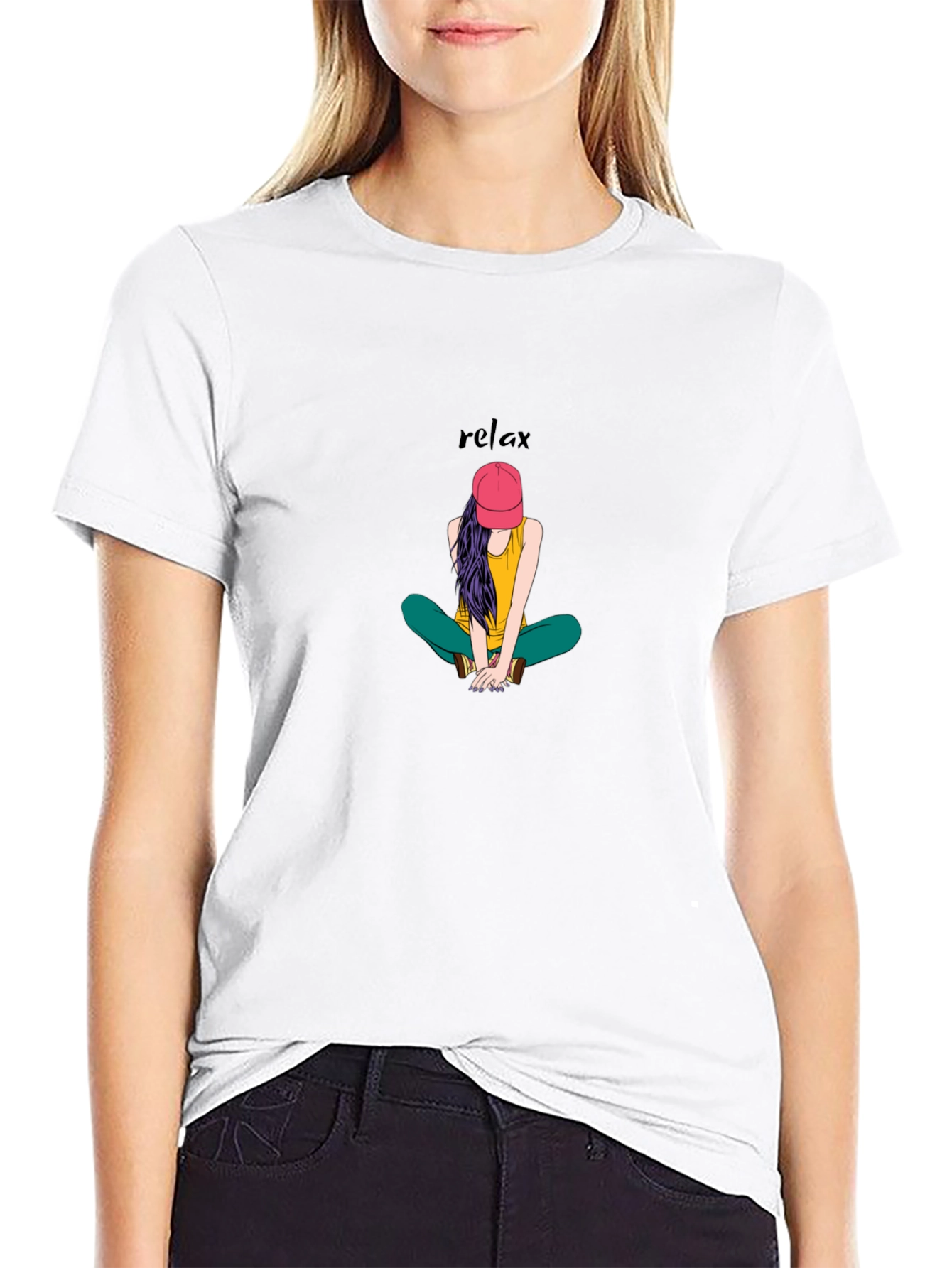 Relaxed Girl Graphic Tee - Cool Casual Shirt