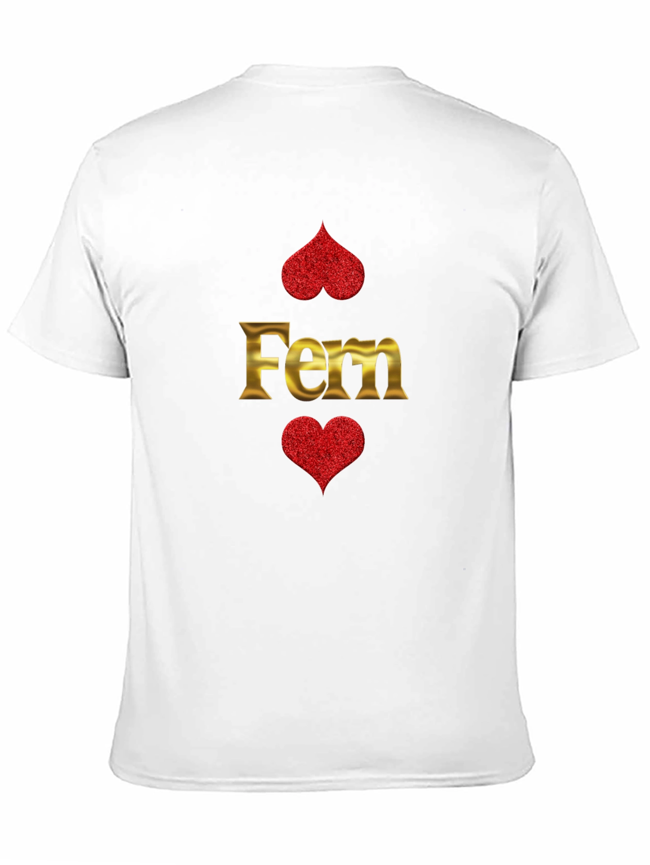 Fern Gold Letter & Hearts Graphic T-Shirt