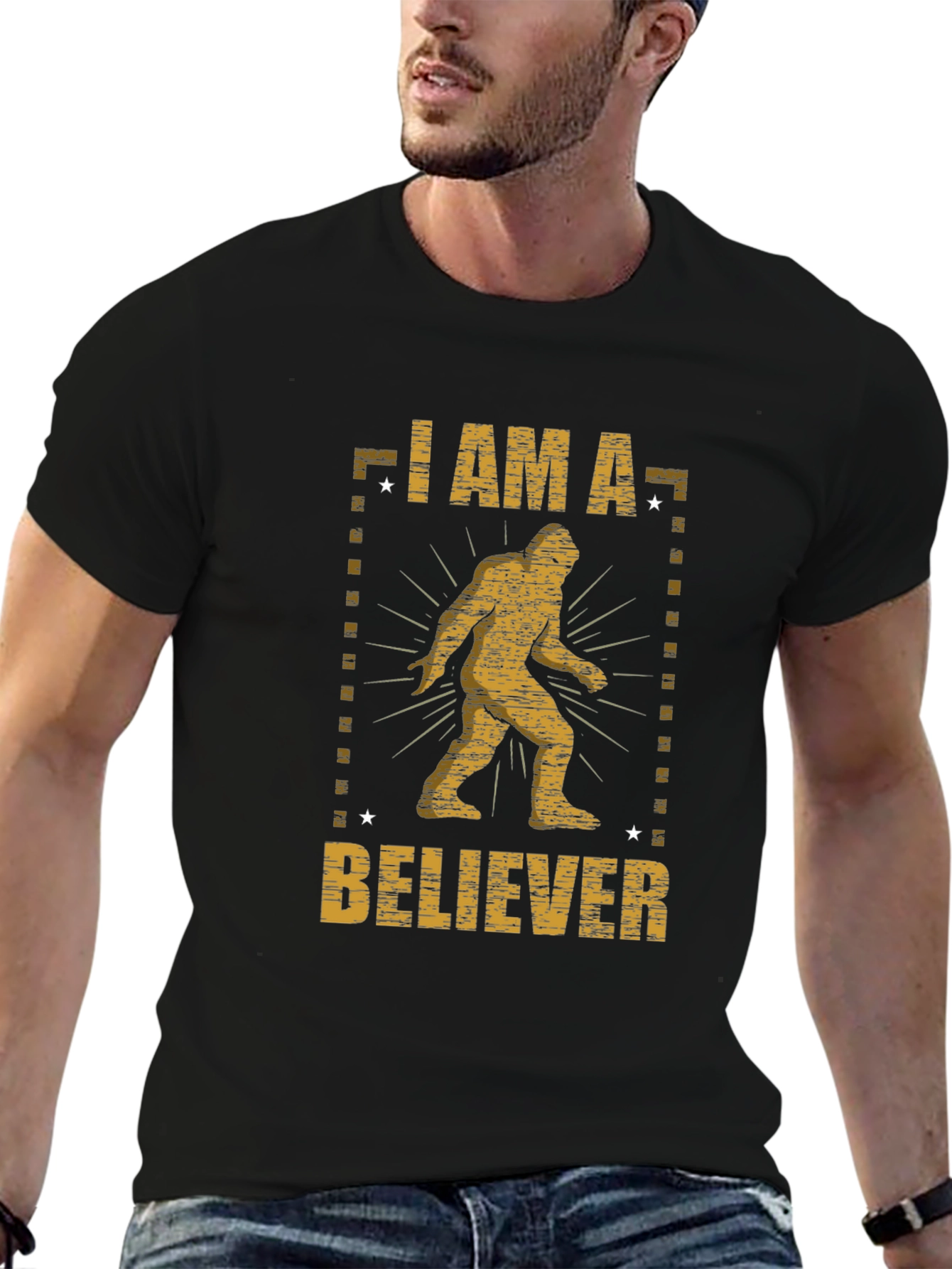 I Am A Believer Bigfoot Graphic Tee