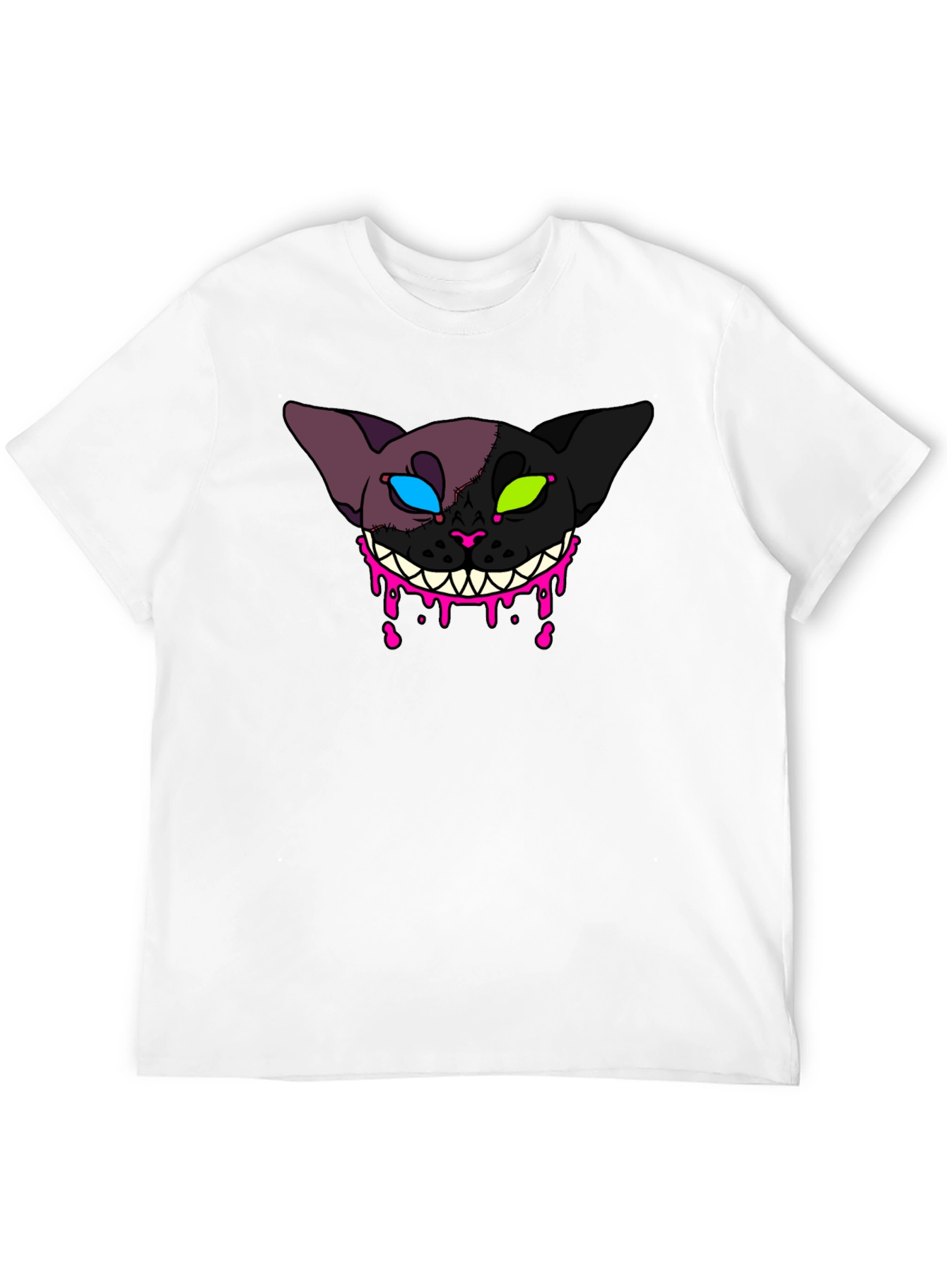 Creepy Cat Graphic T-Shirt - Unique Design