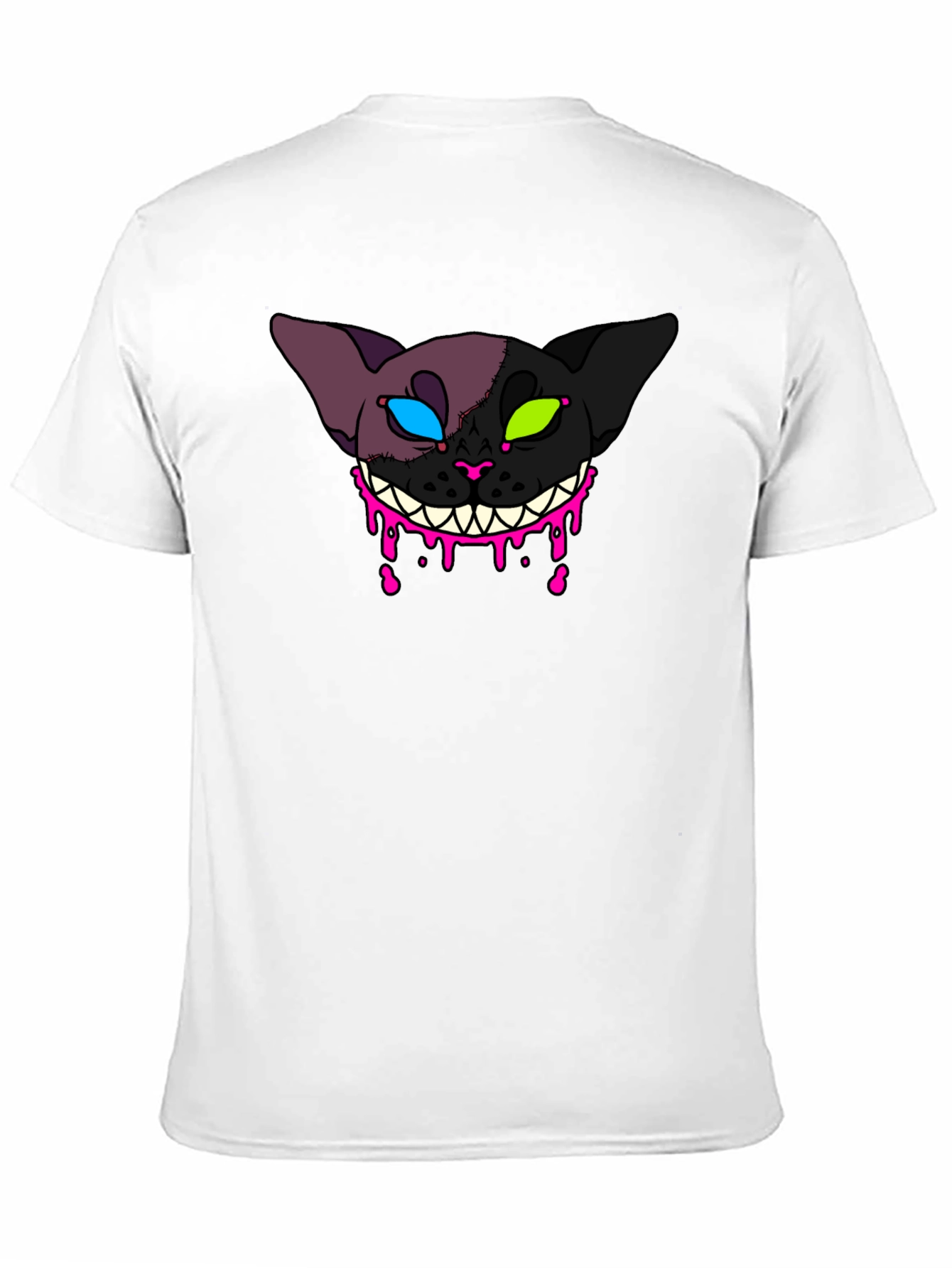 Creepy Cat Graphic T-Shirt - Unique Design
