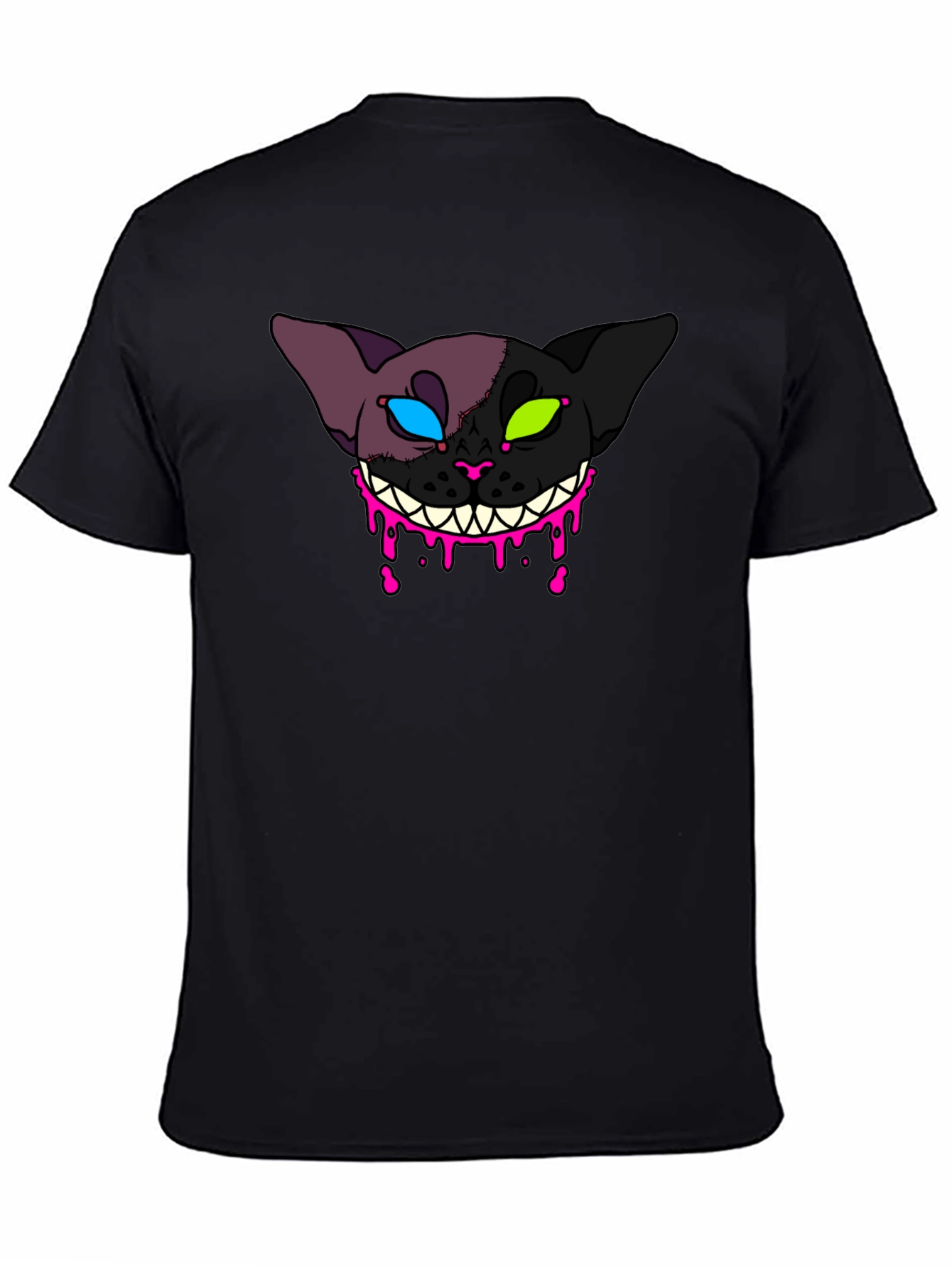 Creepy Cat Graphic T-Shirt - Unique Design