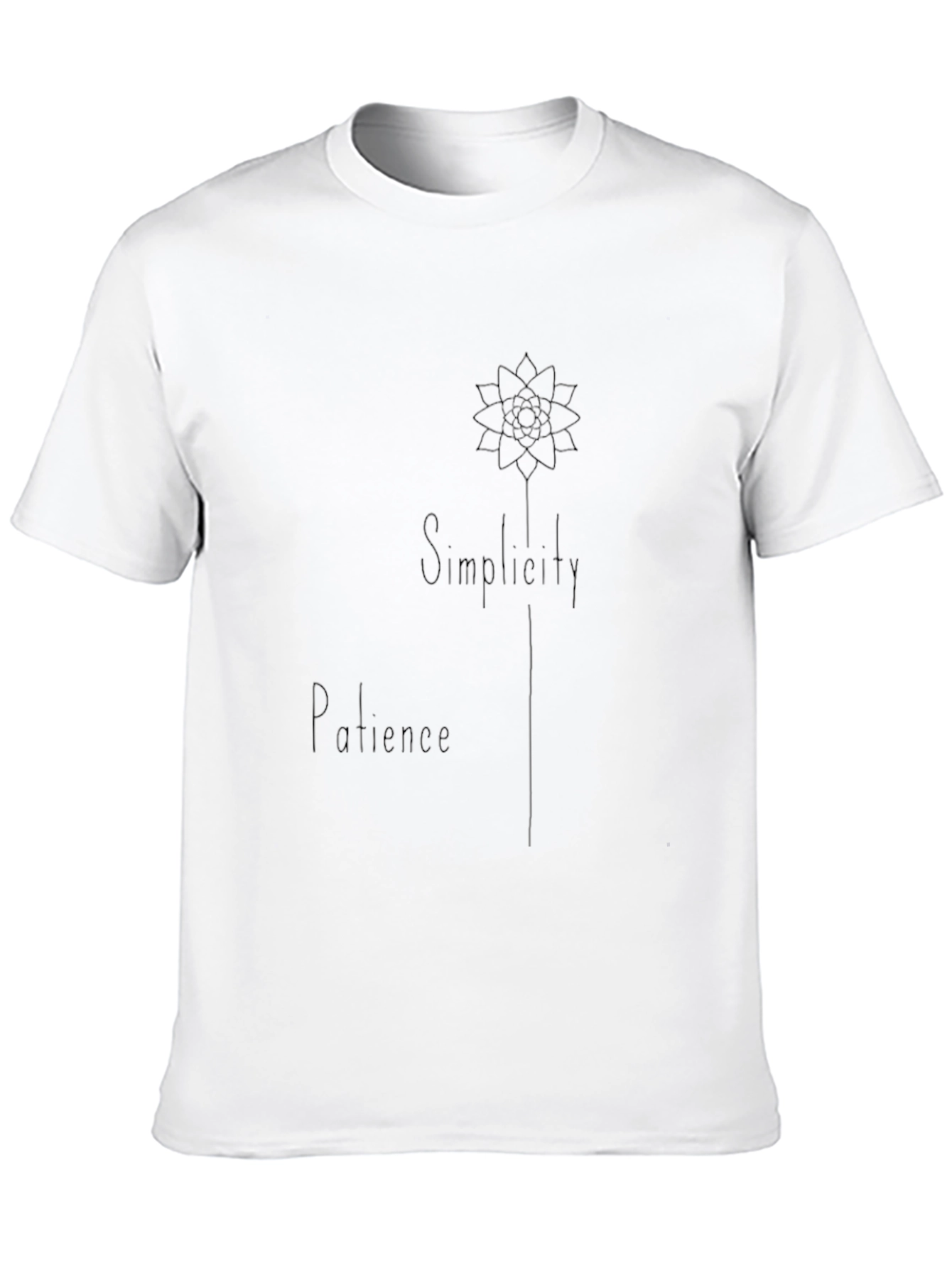 Simplicity Patience Graphic Black T-Shirt
