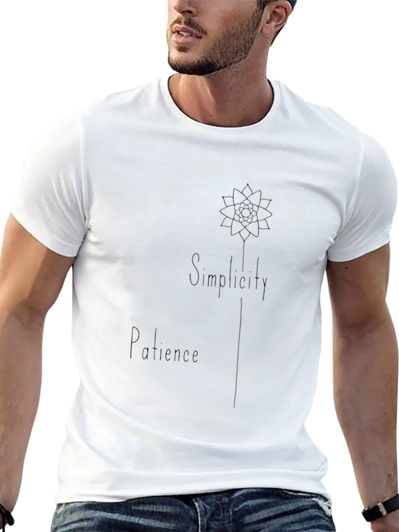 Simplicity Patience Graphic Black T-Shirt