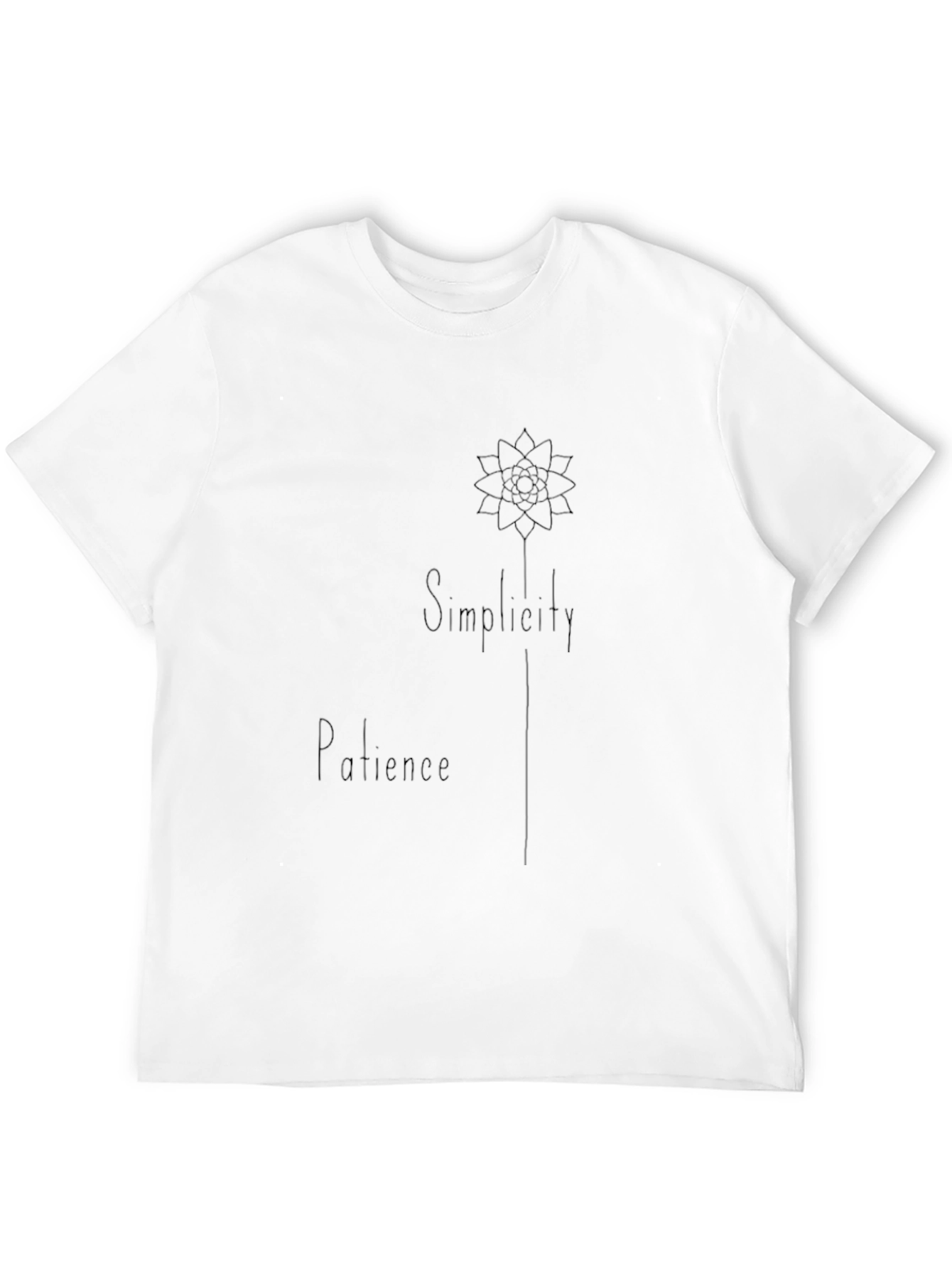 Simplicity Patience Graphic Black T-Shirt