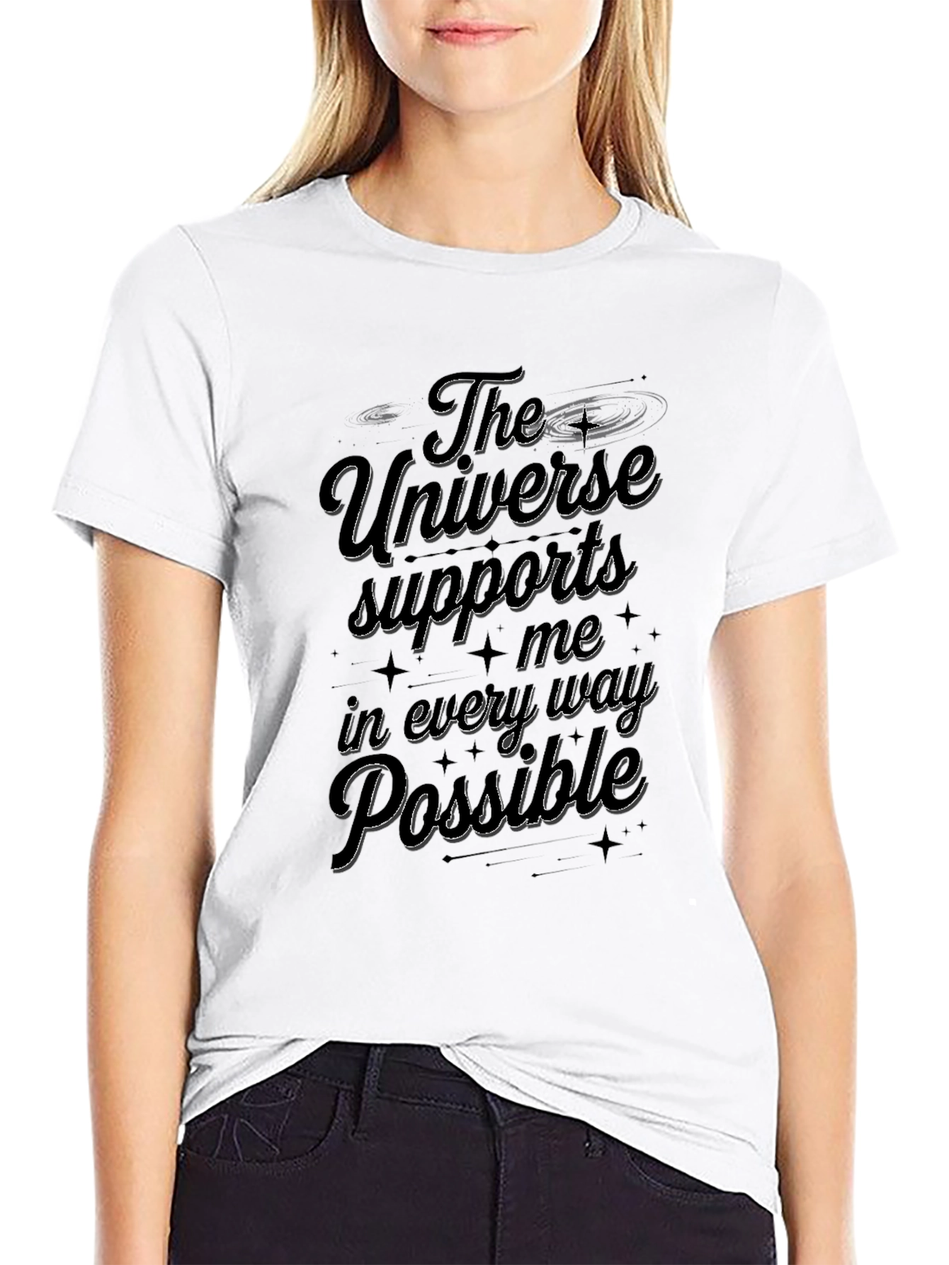 The Universe Supports Me Graphic Tee - Black