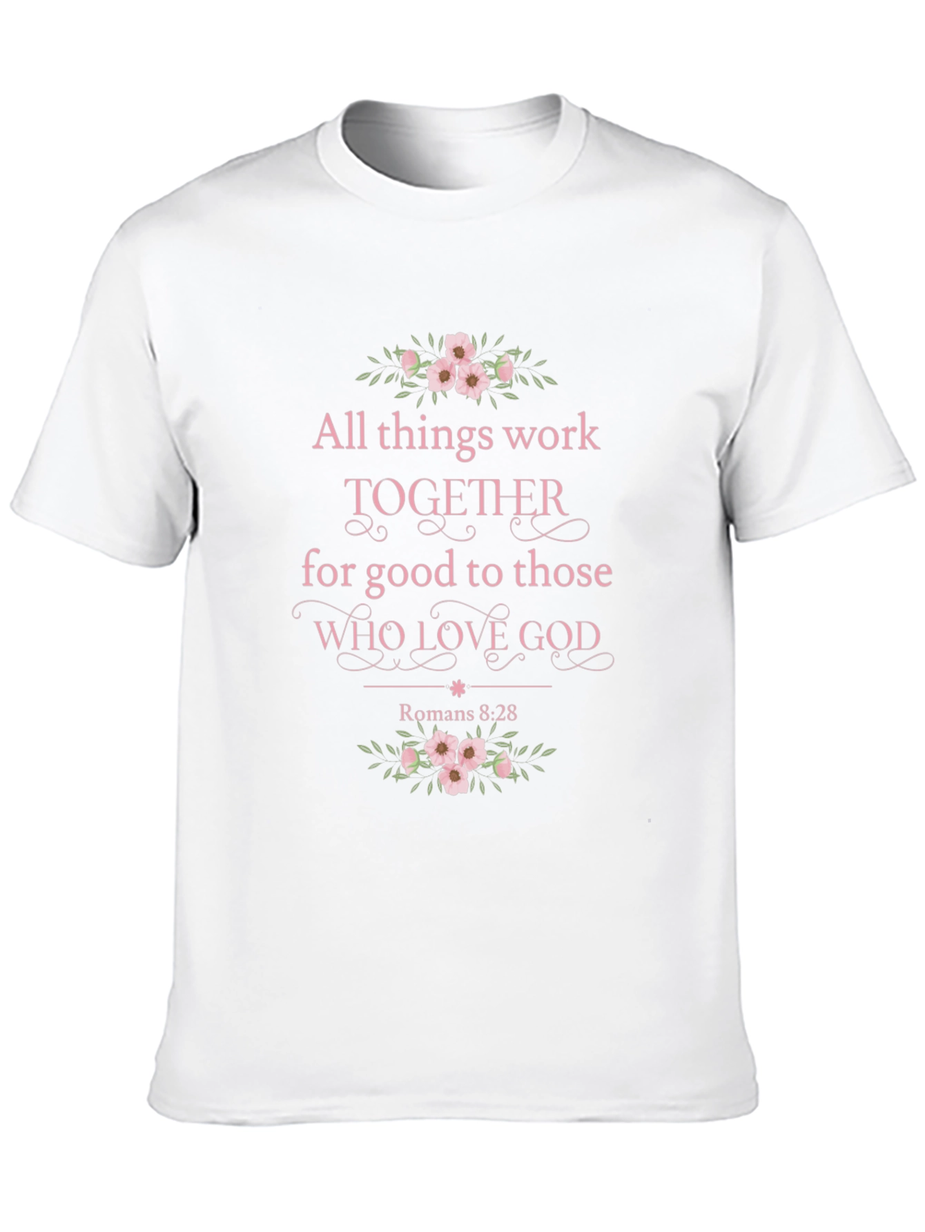 Floral Romans 8:28 Christian T-Shirt
