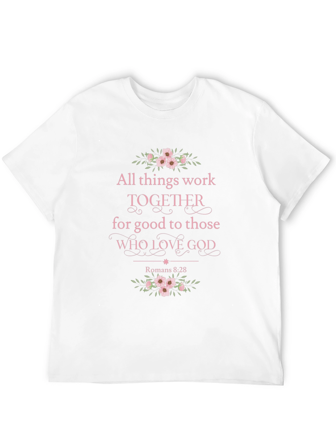 Floral Romans 8:28 Christian T-Shirt