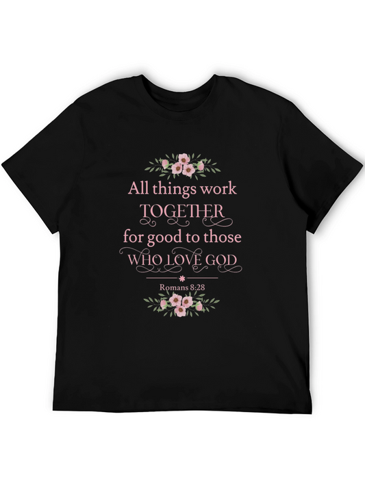 Floral Romans 8:28 Christian T-Shirt