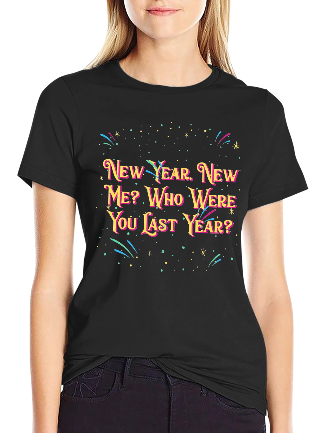 New Year New Me? Black Graphic Tee
