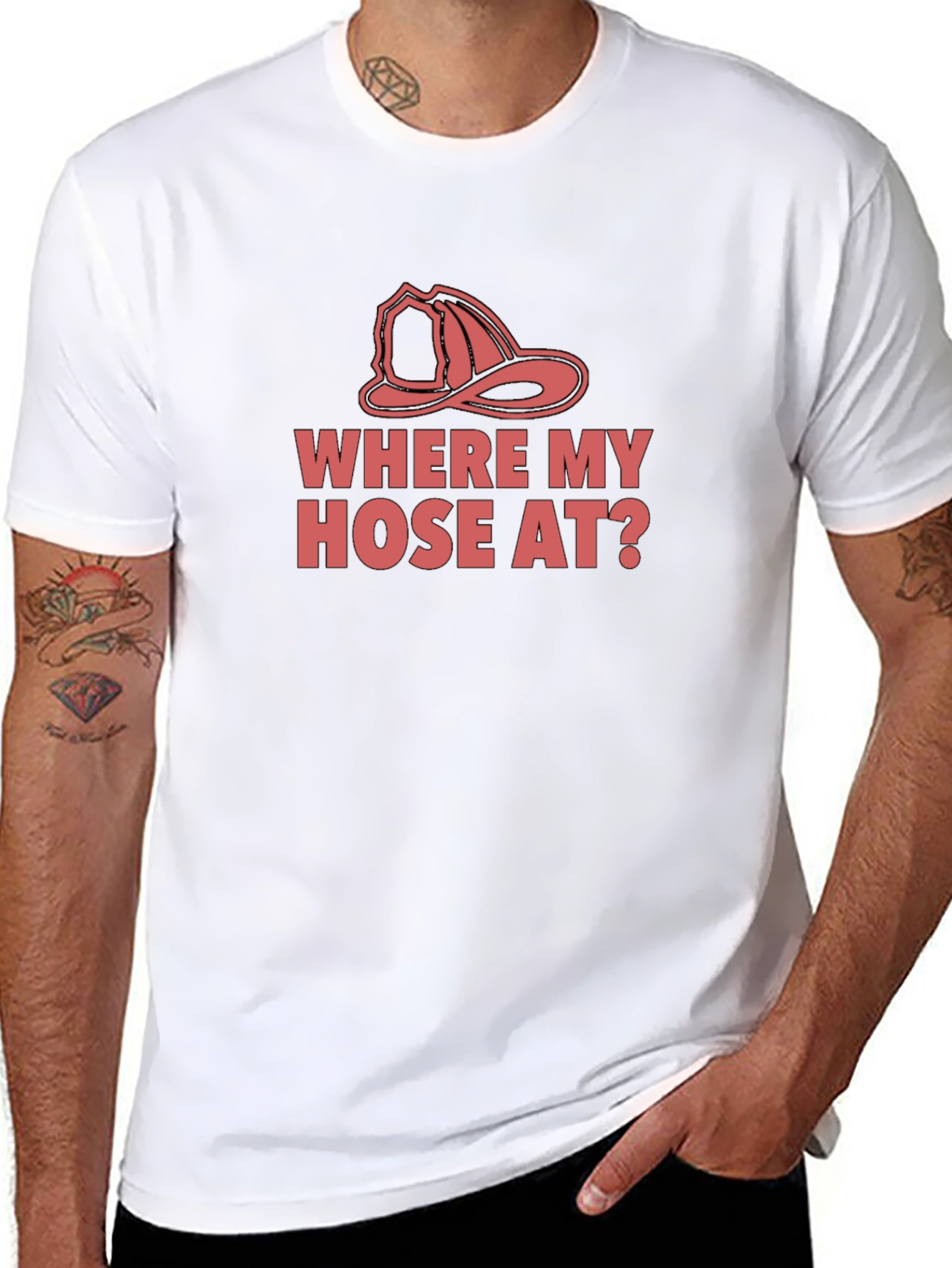 Funny Firefighter T-Shirt - Where My Hose At?