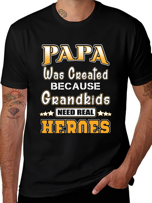 Papa Grandkids Heroes T-Shirt