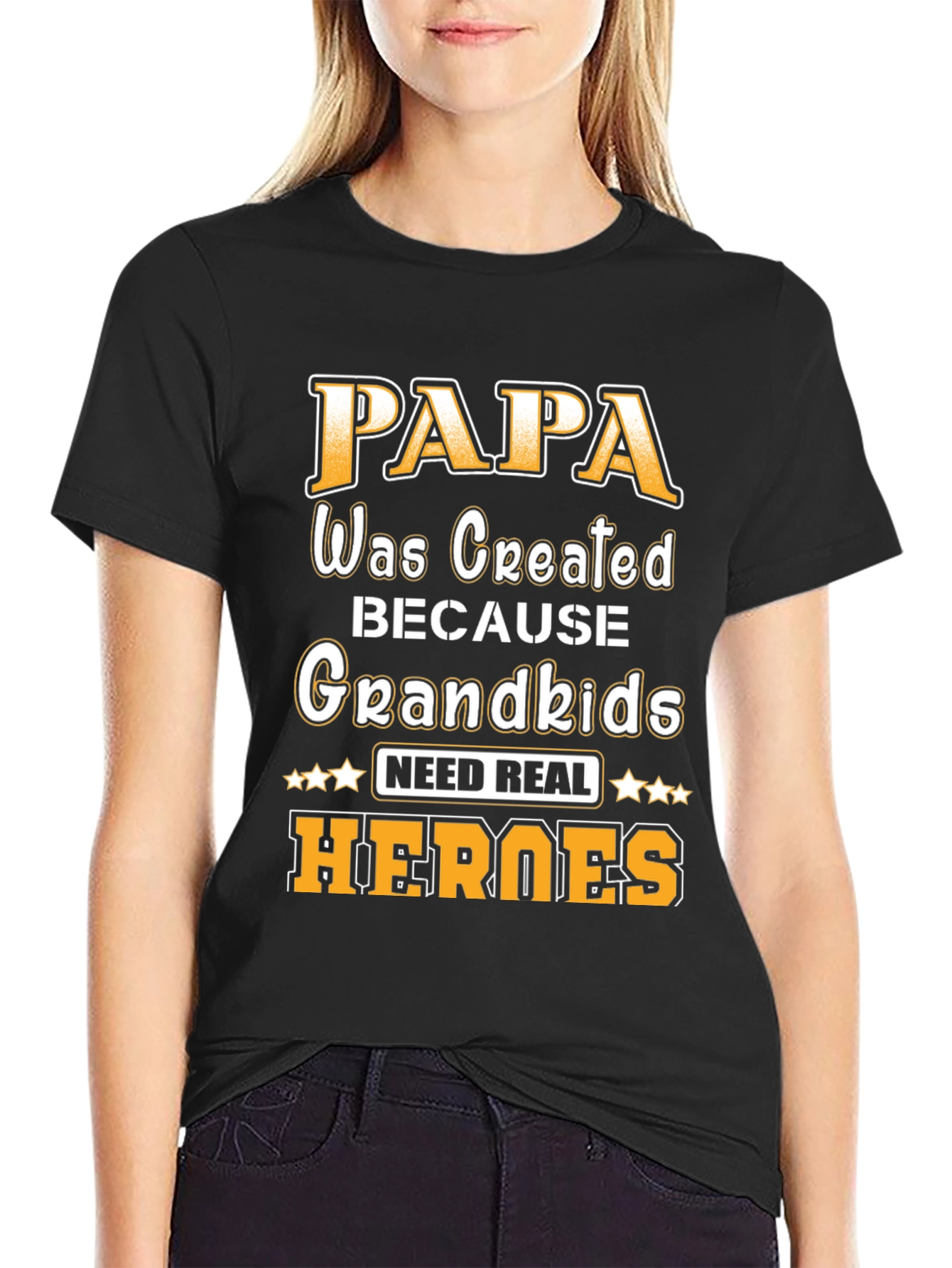 Papa Grandkids Heroes T-Shirt