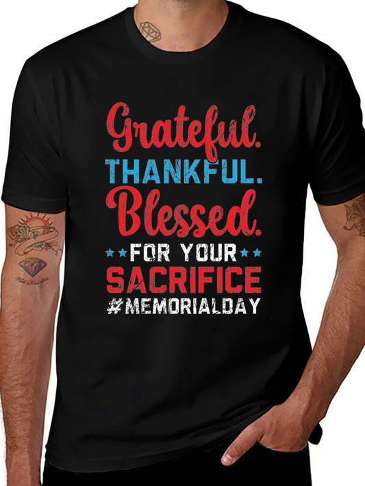 Grateful Thankful Blessed Memorial Day T-Shirt