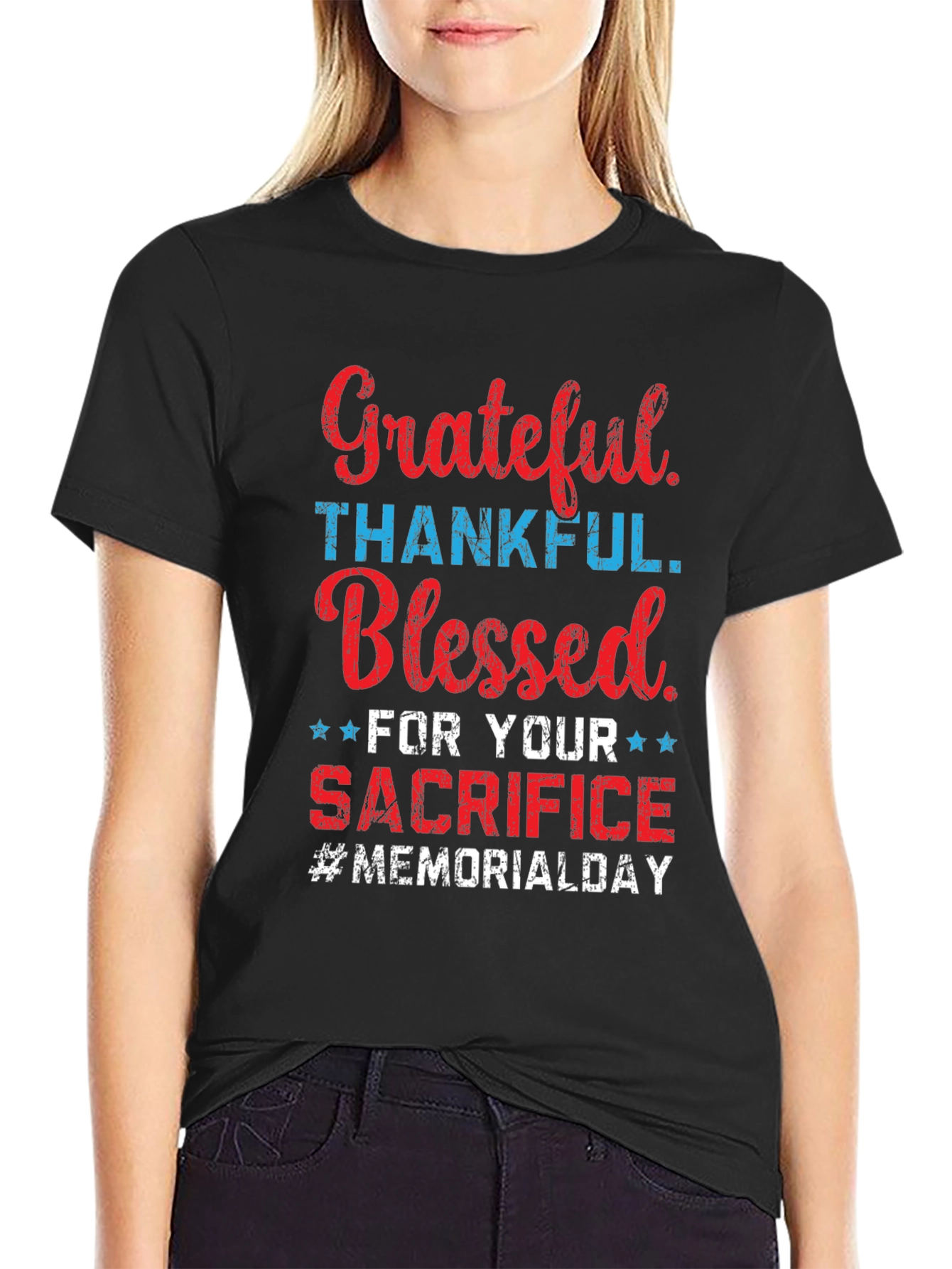 Grateful Thankful Blessed Memorial Day T-Shirt