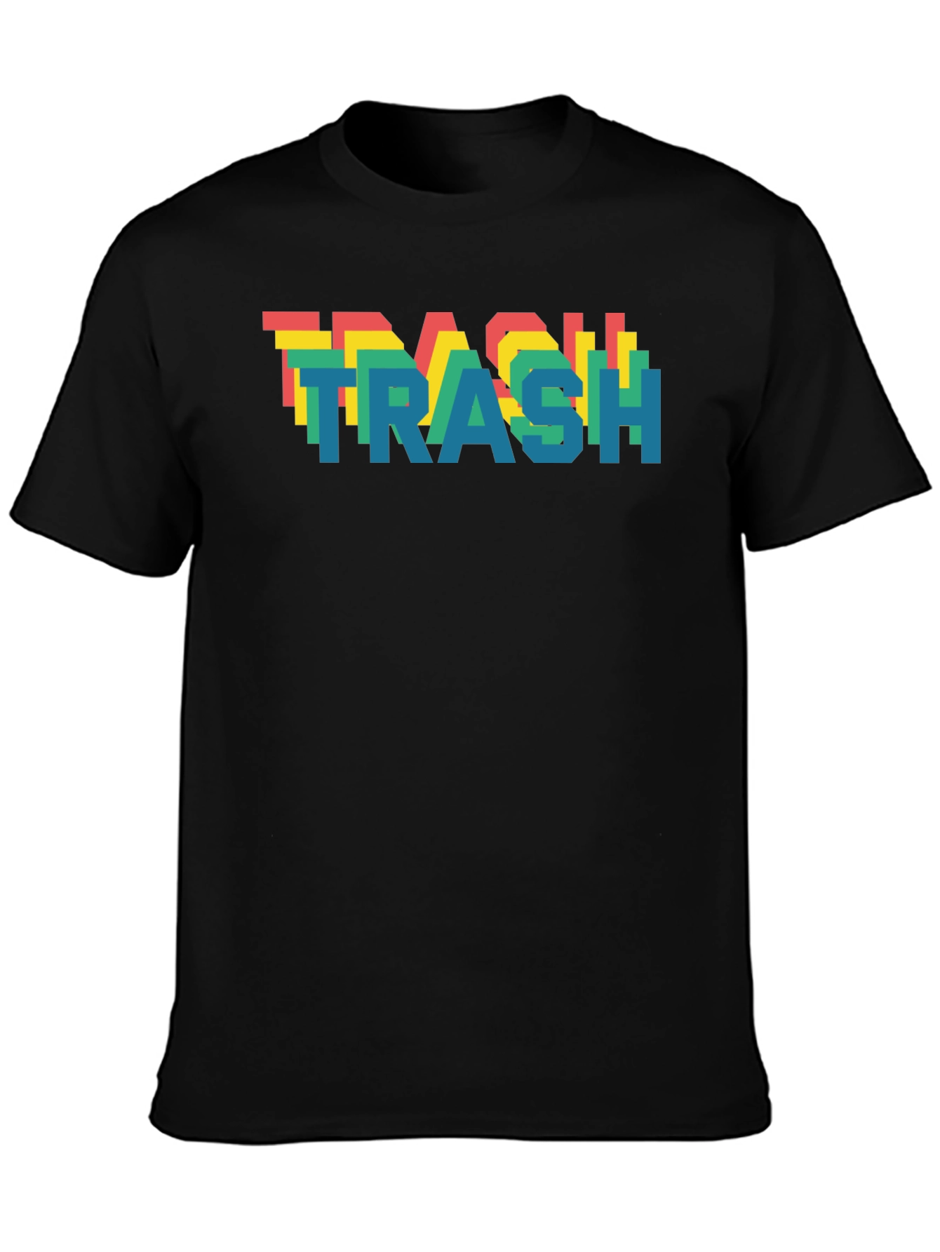 Retro Pixel Trash T-Shirt - Black Cotton Blend