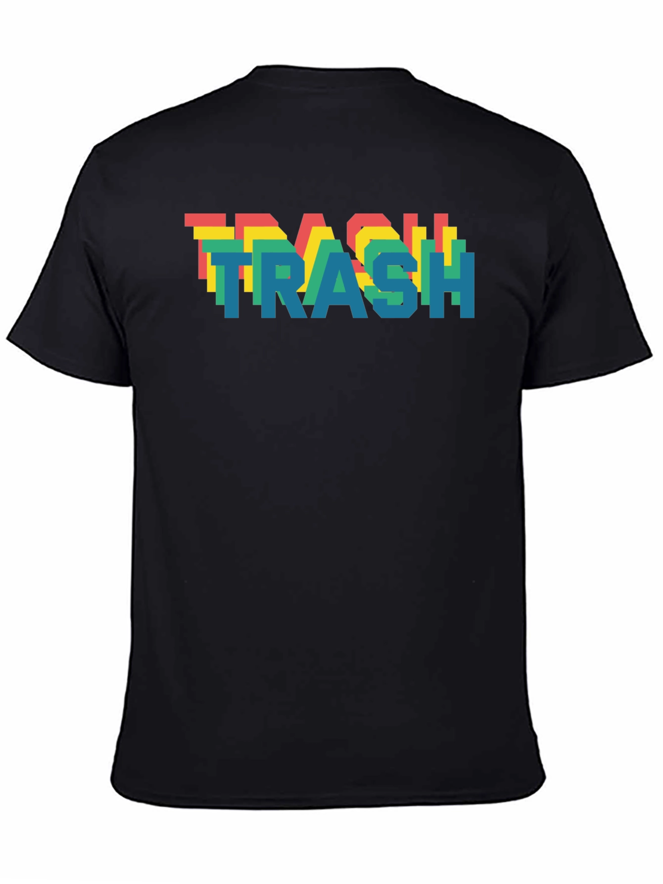 Retro Pixel Trash T-Shirt - Black Cotton Blend
