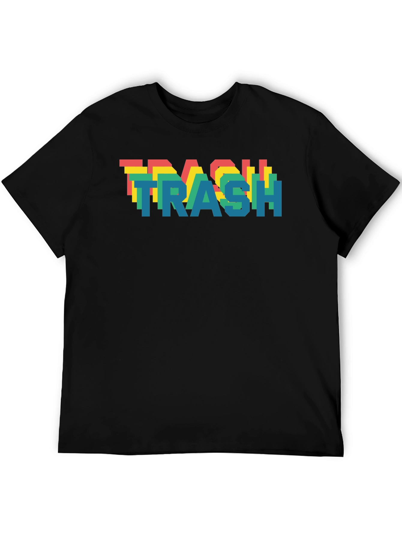 Retro Pixel Trash T-Shirt - Black Cotton Blend