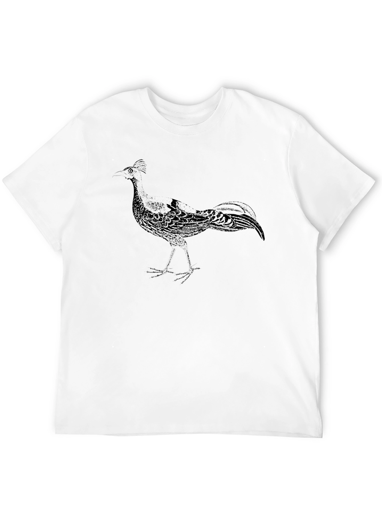 Black T-Shirt with Bird Graphic