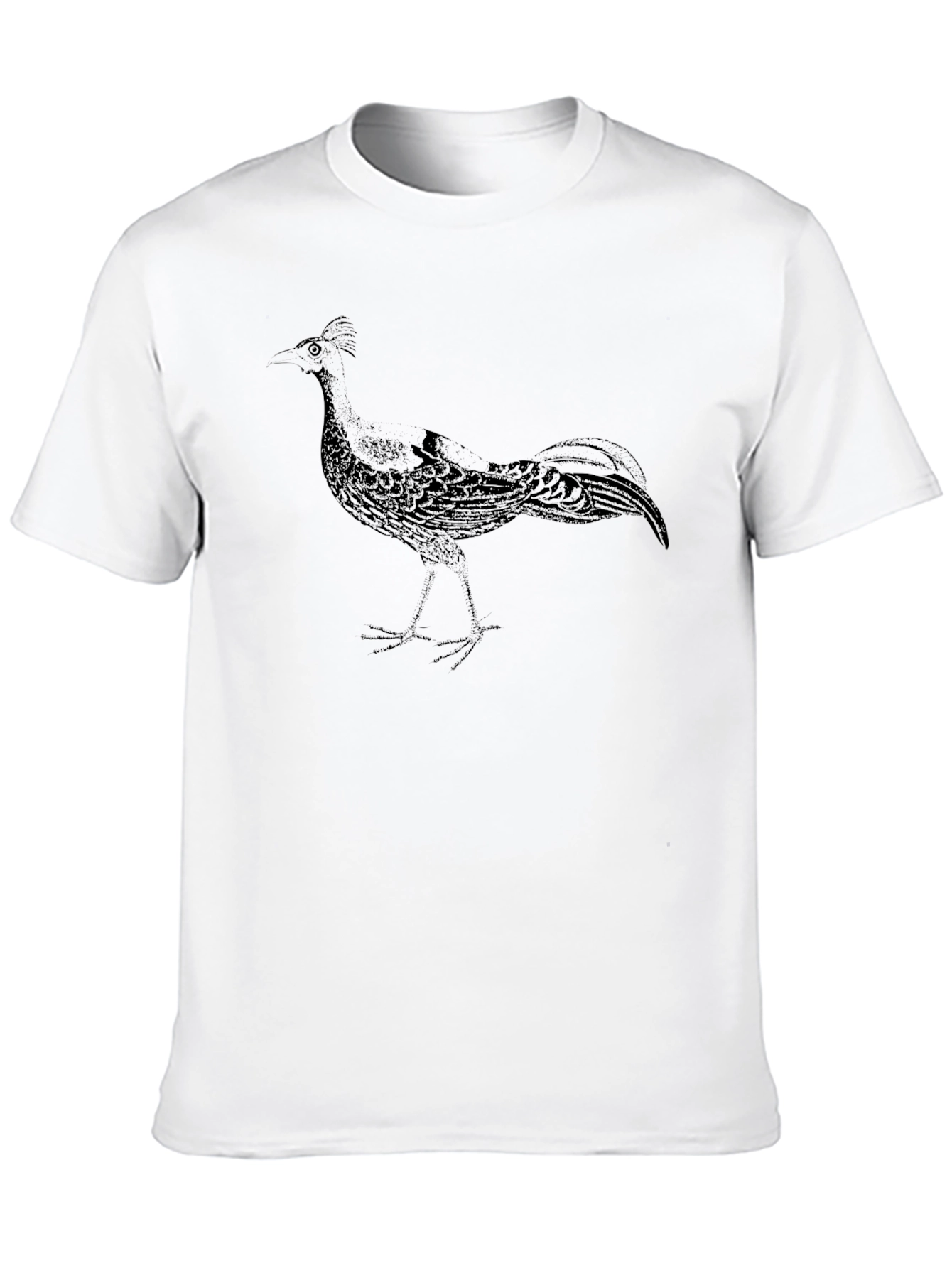 Black T-Shirt with Bird Graphic