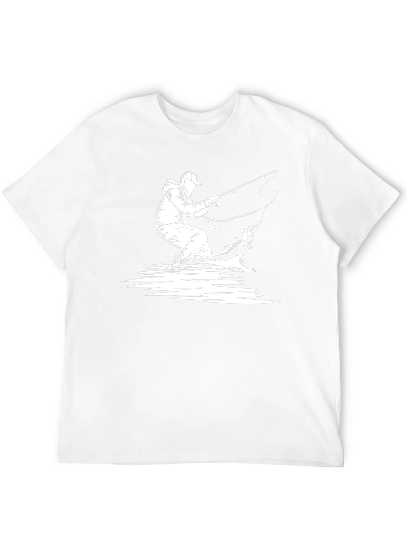 Fisherman Graphic Tee - Black Casual T-Shirt