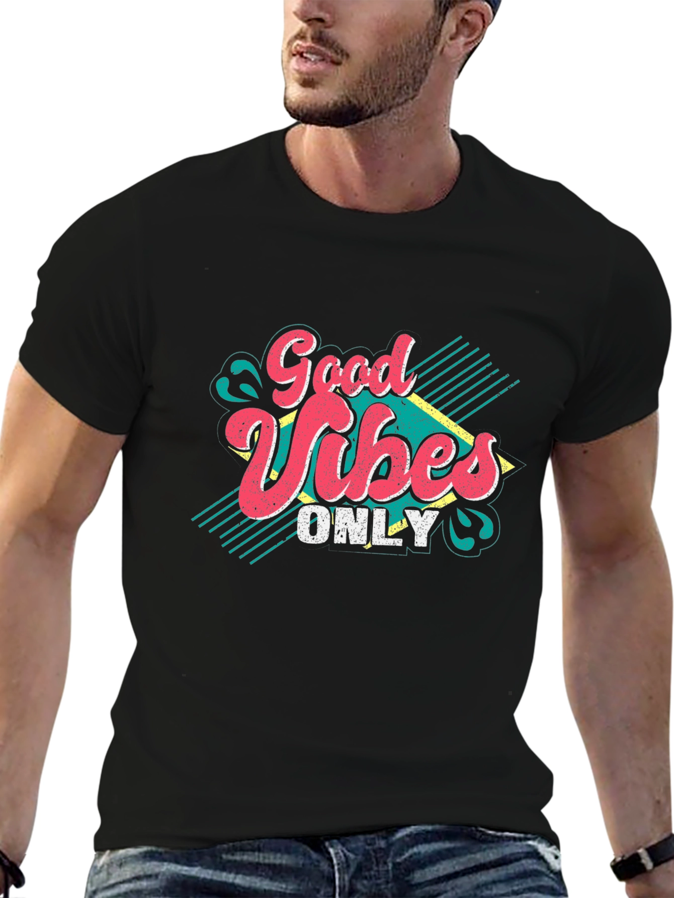 Good Vibes Only Graphic T-Shirt - Retro Style
