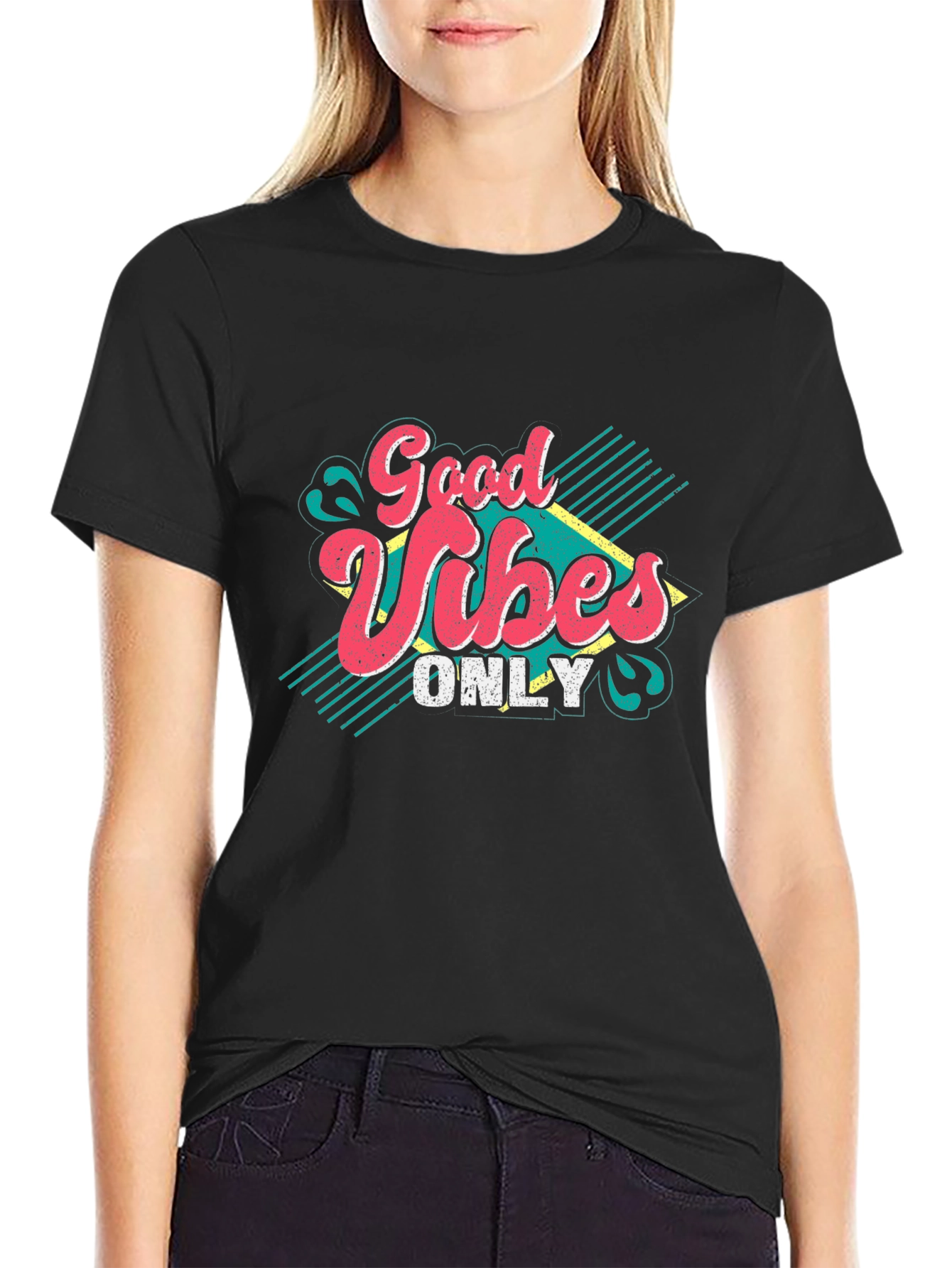 Good Vibes Only Graphic T-Shirt - Retro Style